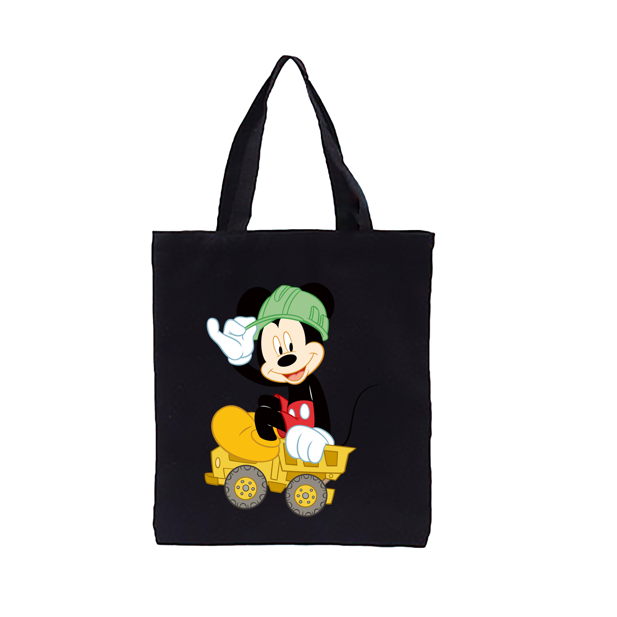 ミッキーマウス Mickey Mouse 縦型キャンバス生地手提げバッグ　トートバッグ
