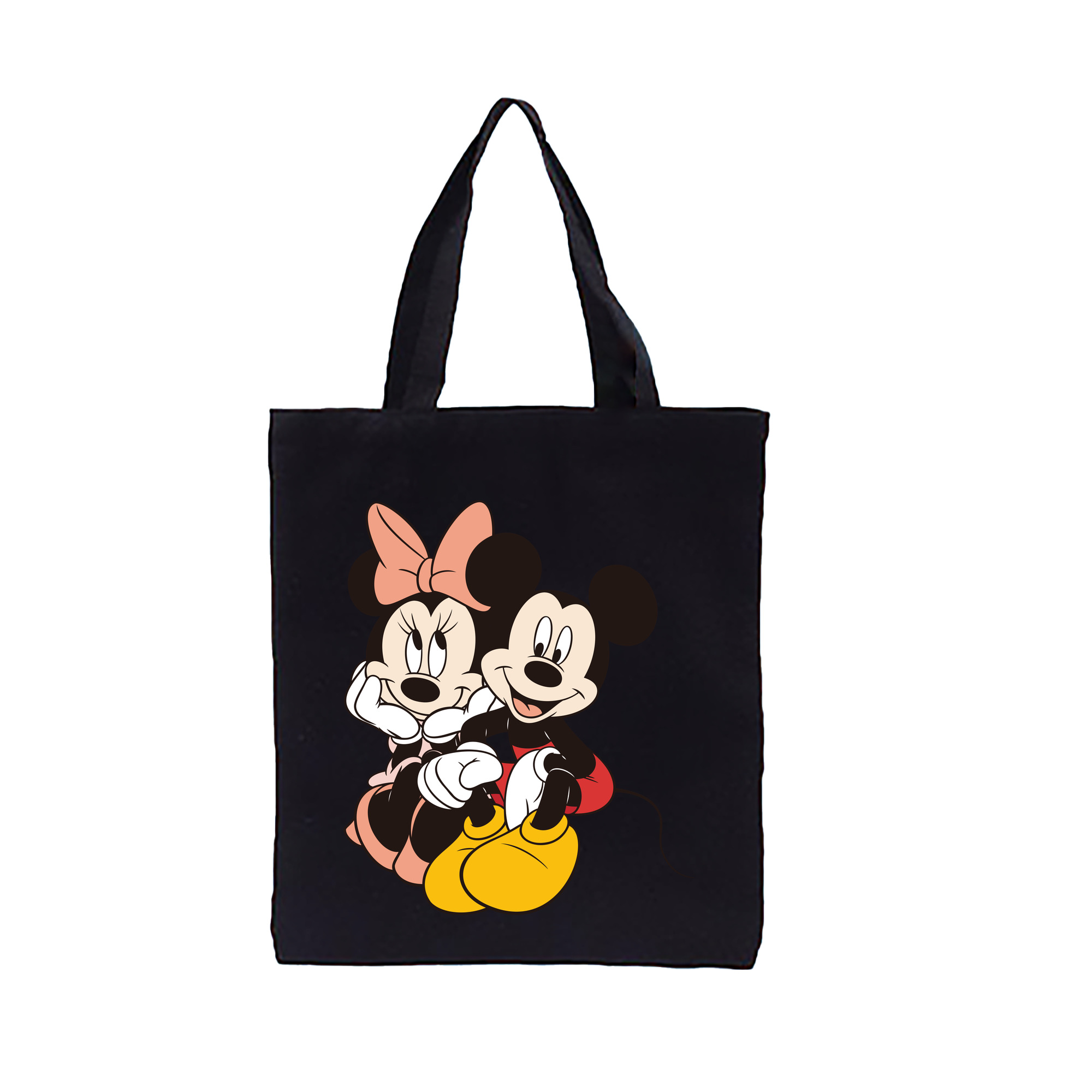 ミッキーマウス Mickey Mouse 縦型キャンバス生地手提げバッグ　トートバッグ