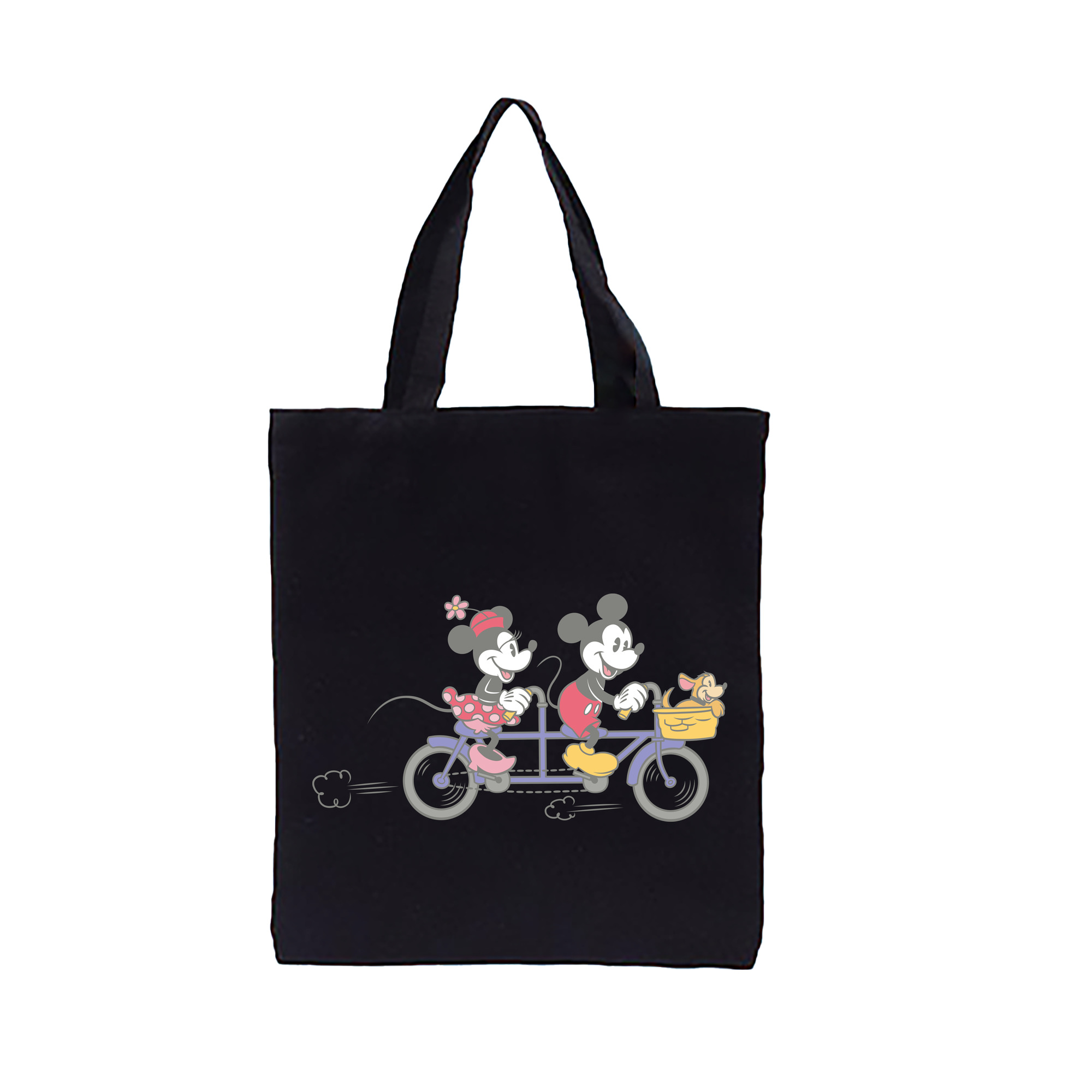 ミッキーマウス Mickey Mouse 縦型キャンバス生地手提げバッグ　トートバッグ