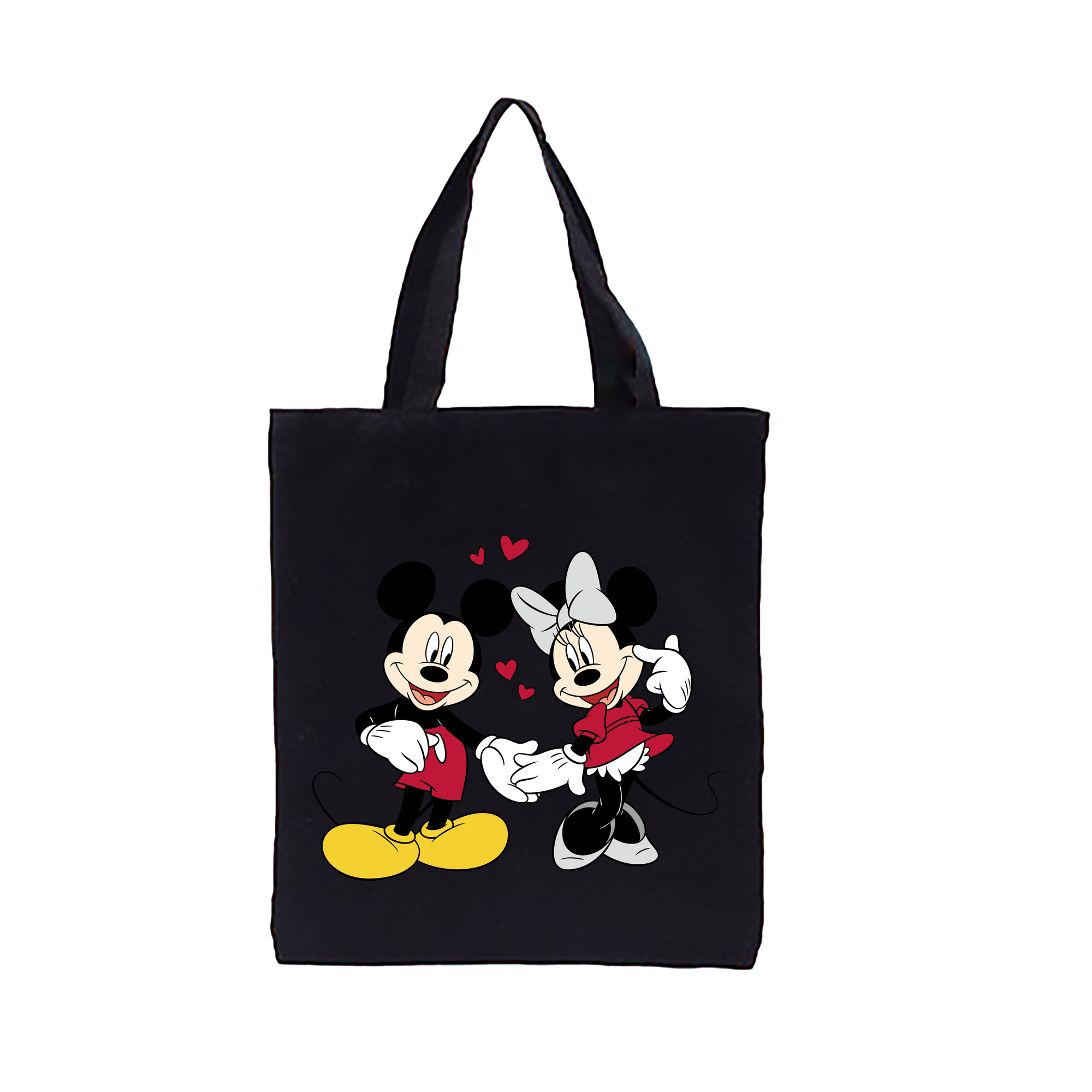 ミッキーマウス Mickey Mouse 縦型キャンバス生地手提げバッグ　トートバッグ