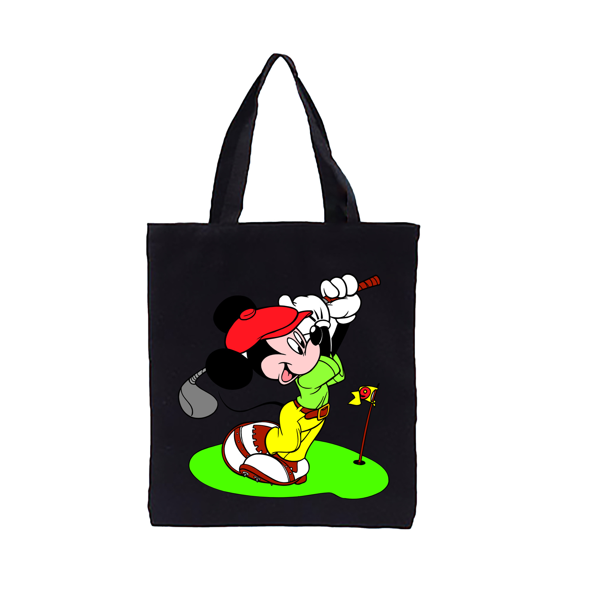 ミッキーマウス Mickey Mouse 縦型キャンバス生地手提げバッグ　トートバッグ