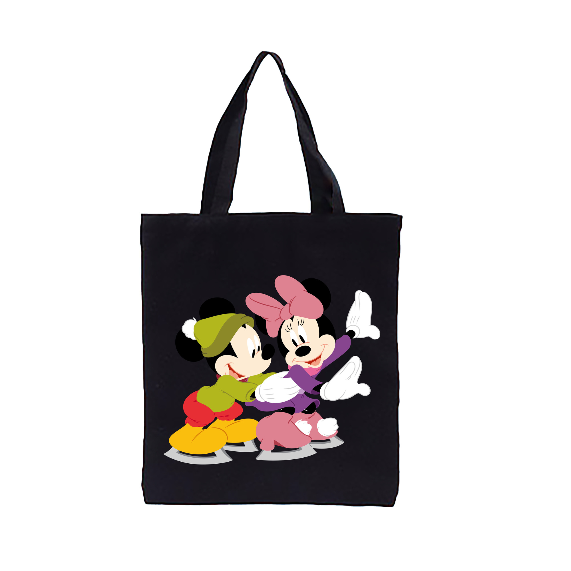 （画像用） ミッキーマウス Mickey Mouse 縦型キャンバス生地手提げバッグ　トートバッグ