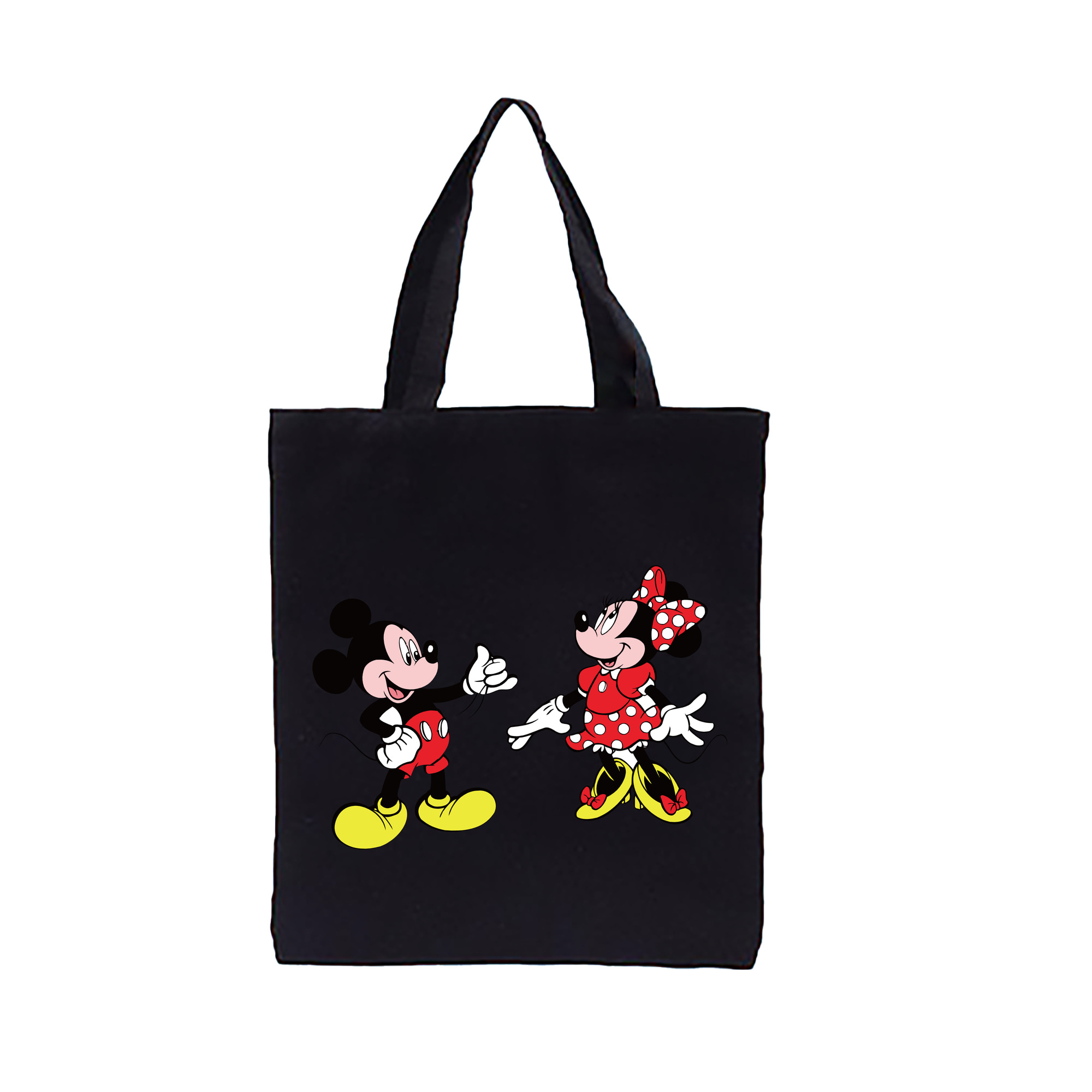 ミッキーマウス Mickey Mouse 縦型キャンバス生地手提げバッグ　トートバッグ