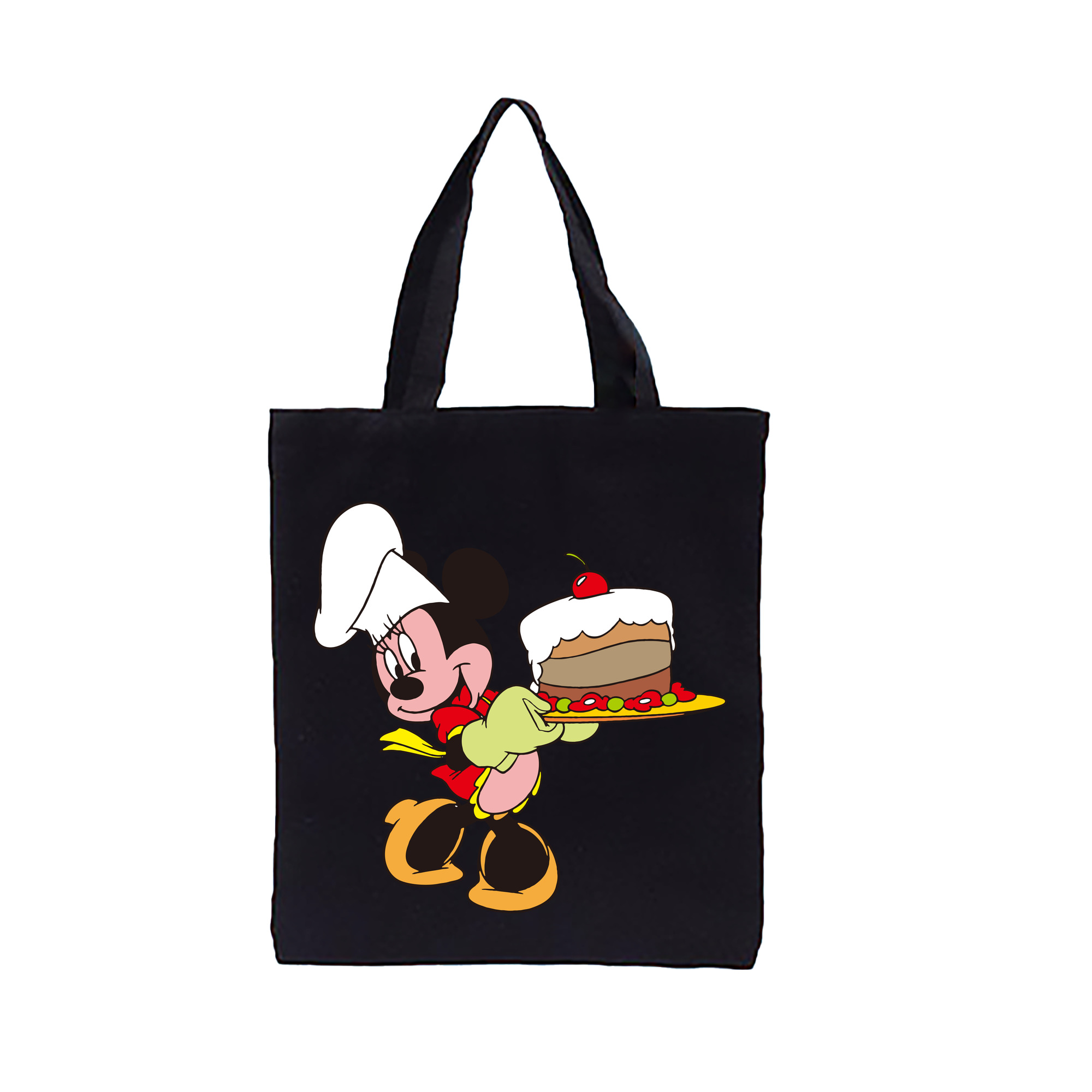 ミッキーマウス Mickey Mouse 縦型キャンバス生地手提げバッグ　トートバッグ
