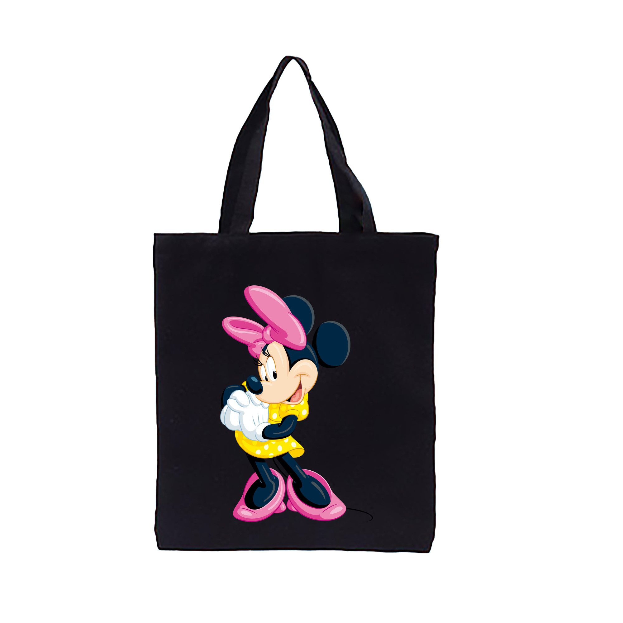 （画像用） ミッキーマウス Mickey Mouse 縦型キャンバス生地手提げバッグ　トートバッグ