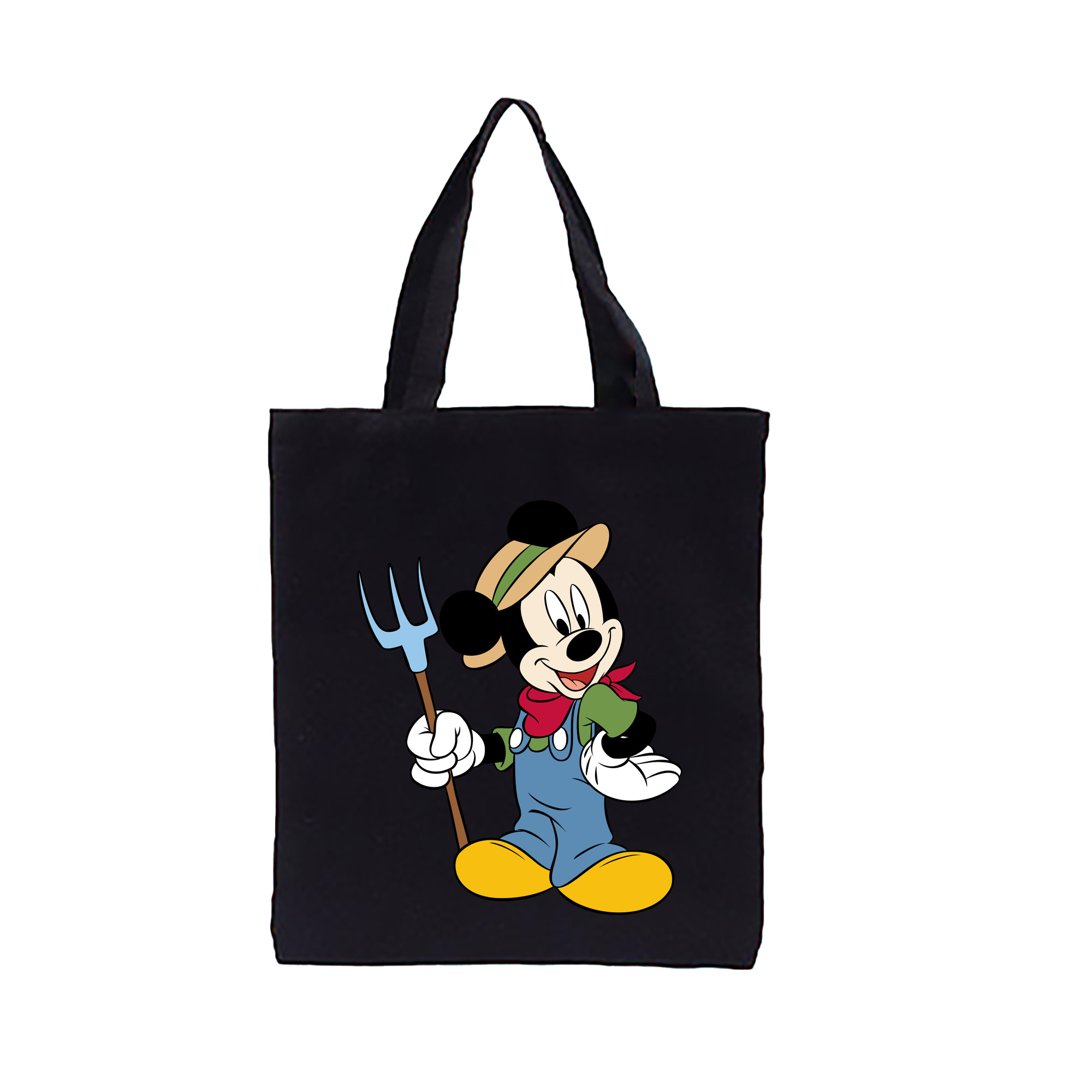 （画像用） ミッキーマウス Mickey Mouse 縦型キャンバス生地手提げバッグ　トートバッグ