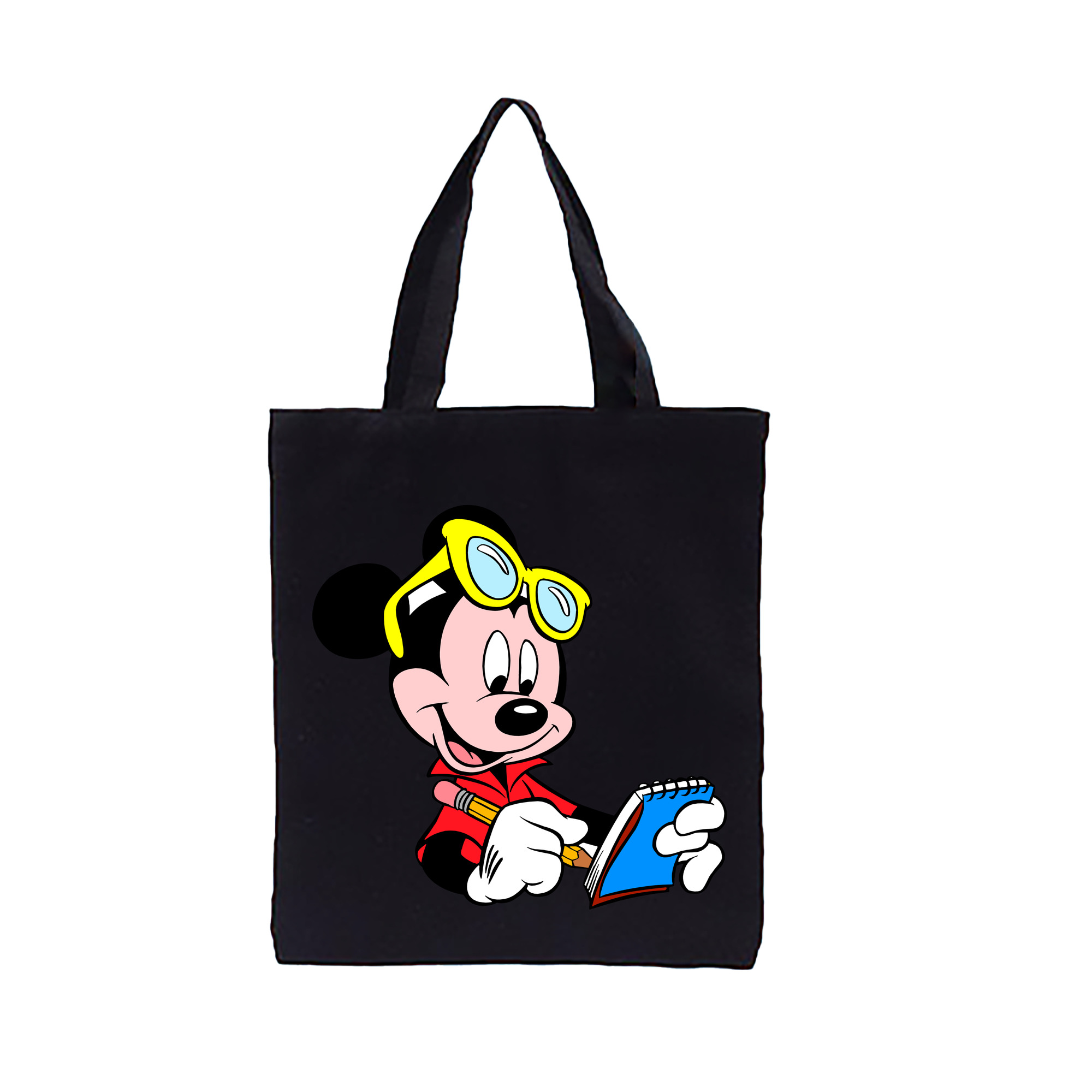 （画像用） ミッキーマウス Mickey Mouse 縦型キャンバス生地手提げバッグ　トートバッグ