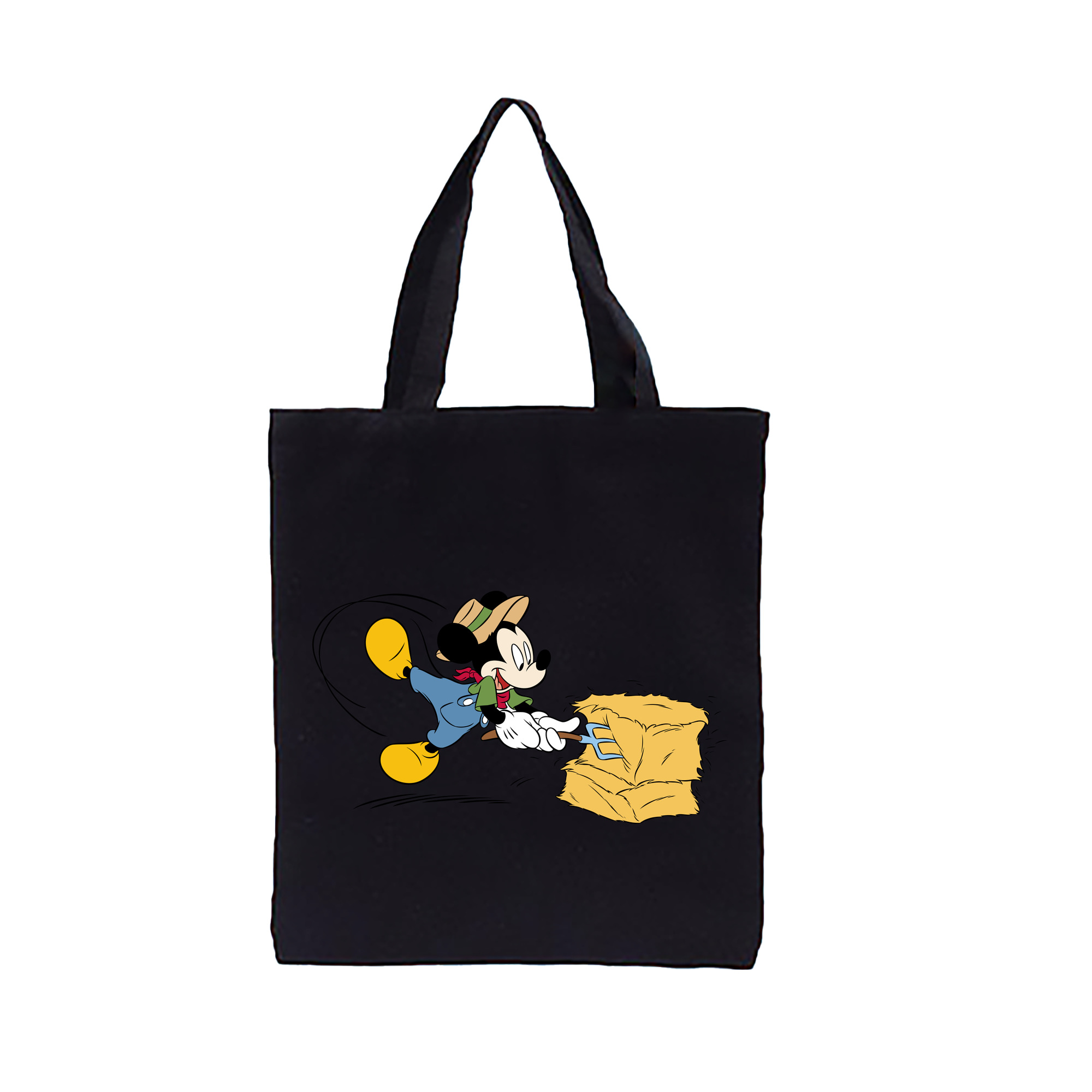 （画像用） ミッキーマウス Mickey Mouse 縦型キャンバス生地手提げバッグ　トートバッグ
