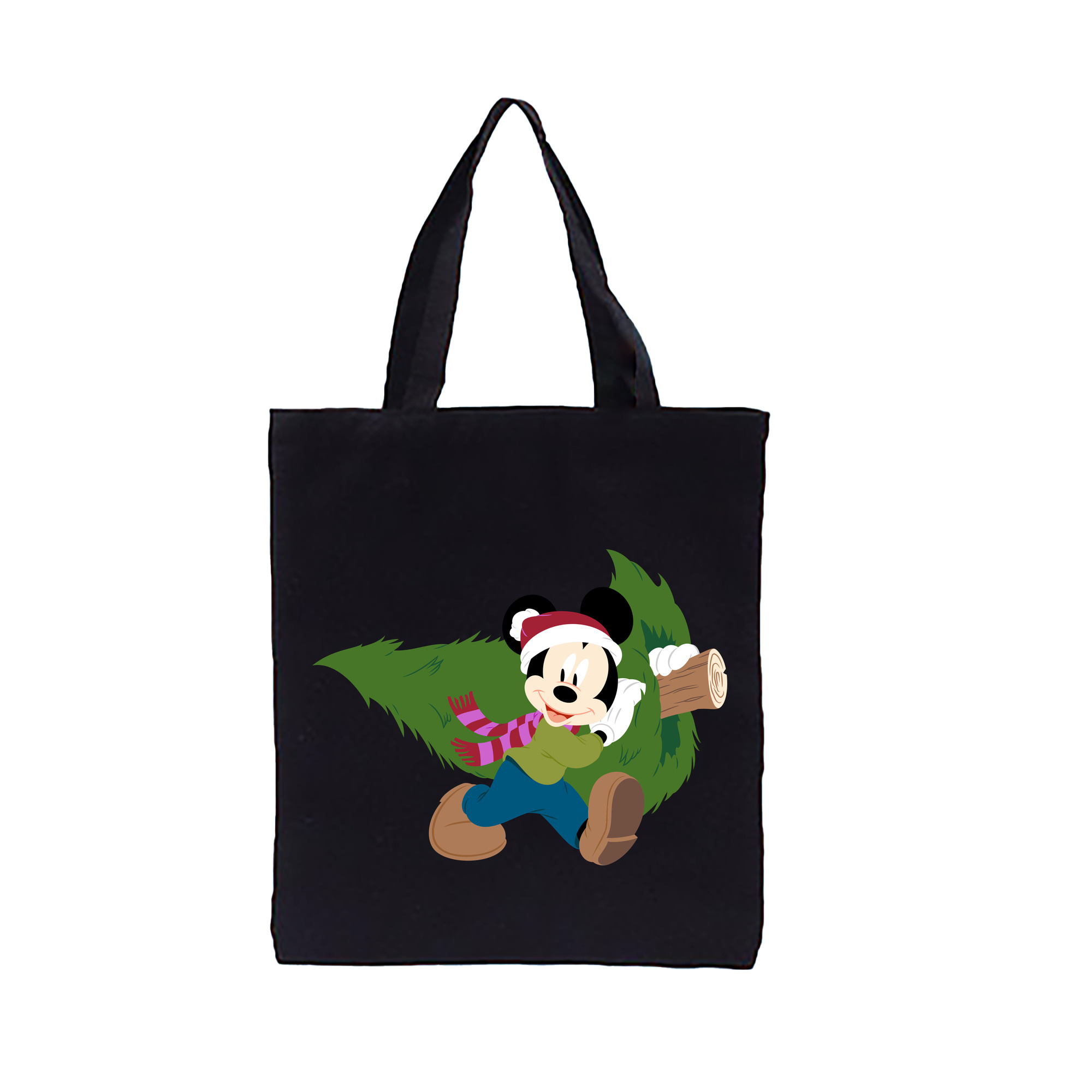 （画像用） ミッキーマウス Mickey Mouse 縦型キャンバス生地手提げバッグ　トートバッグ