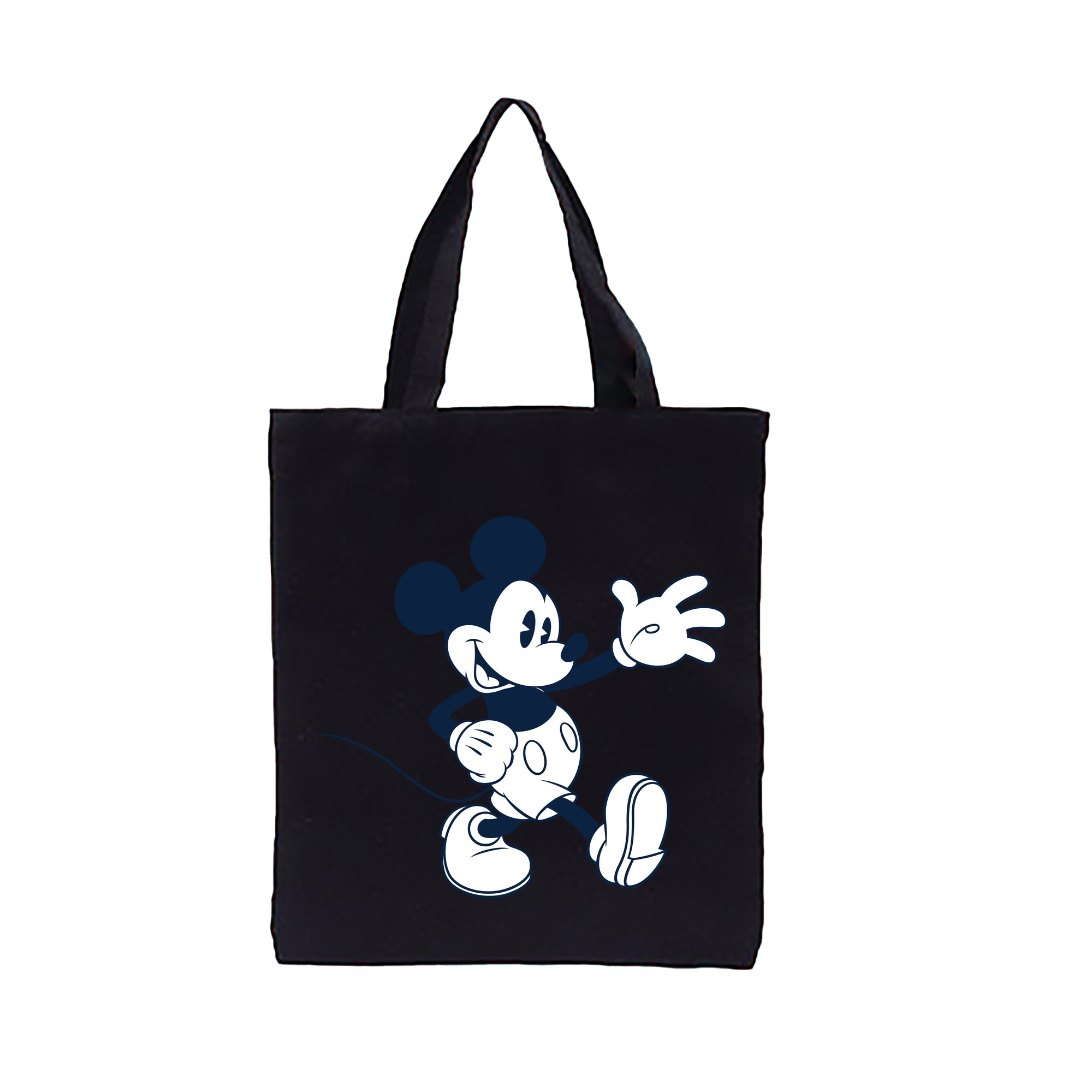 （画像用） ミッキーマウス Mickey Mouse 縦型キャンバス生地手提げバッグ　トートバッグ