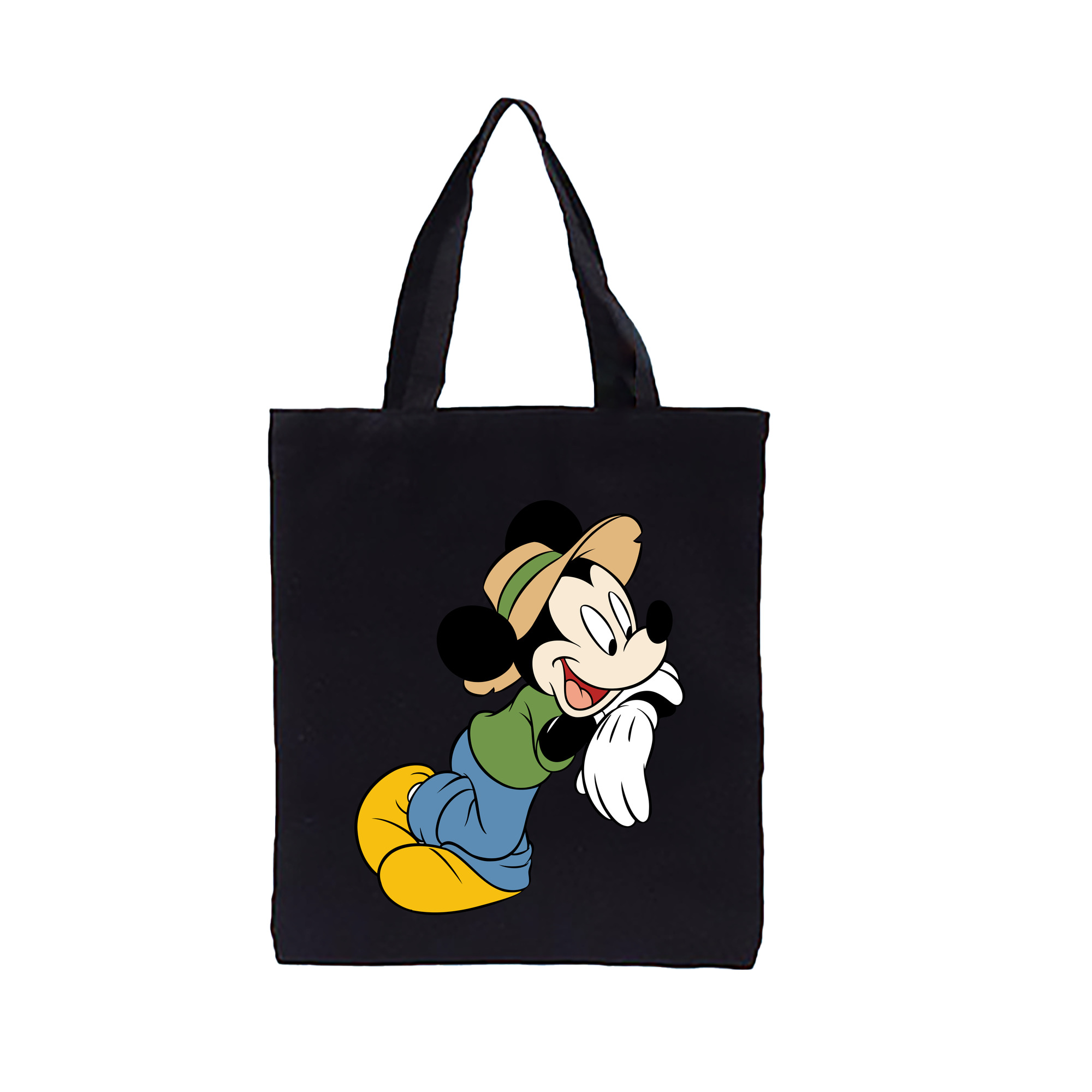 （画像用） ミッキーマウス Mickey Mouse 縦型キャンバス生地手提げバッグ　トートバッグ