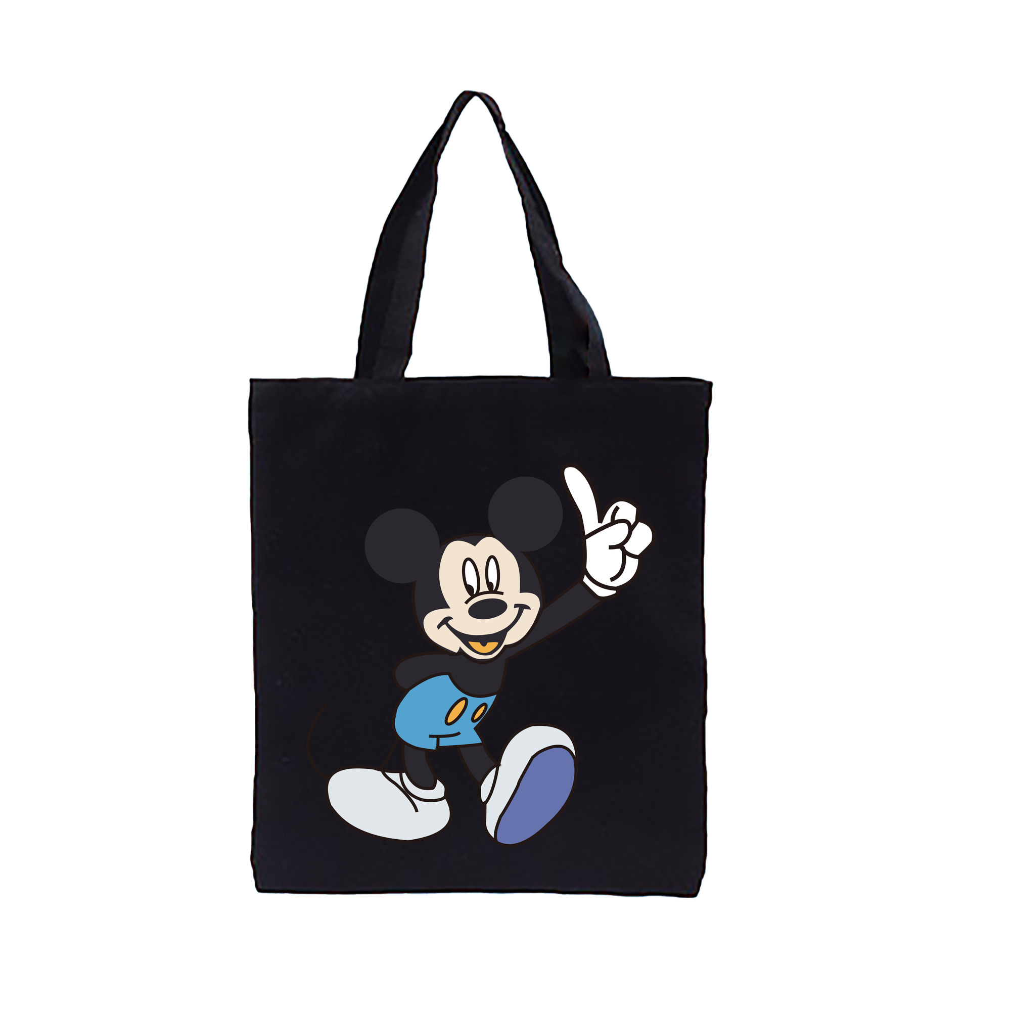 （画像用） ミッキーマウス Mickey Mouse 縦型キャンバス生地手提げバッグ　トートバッグ