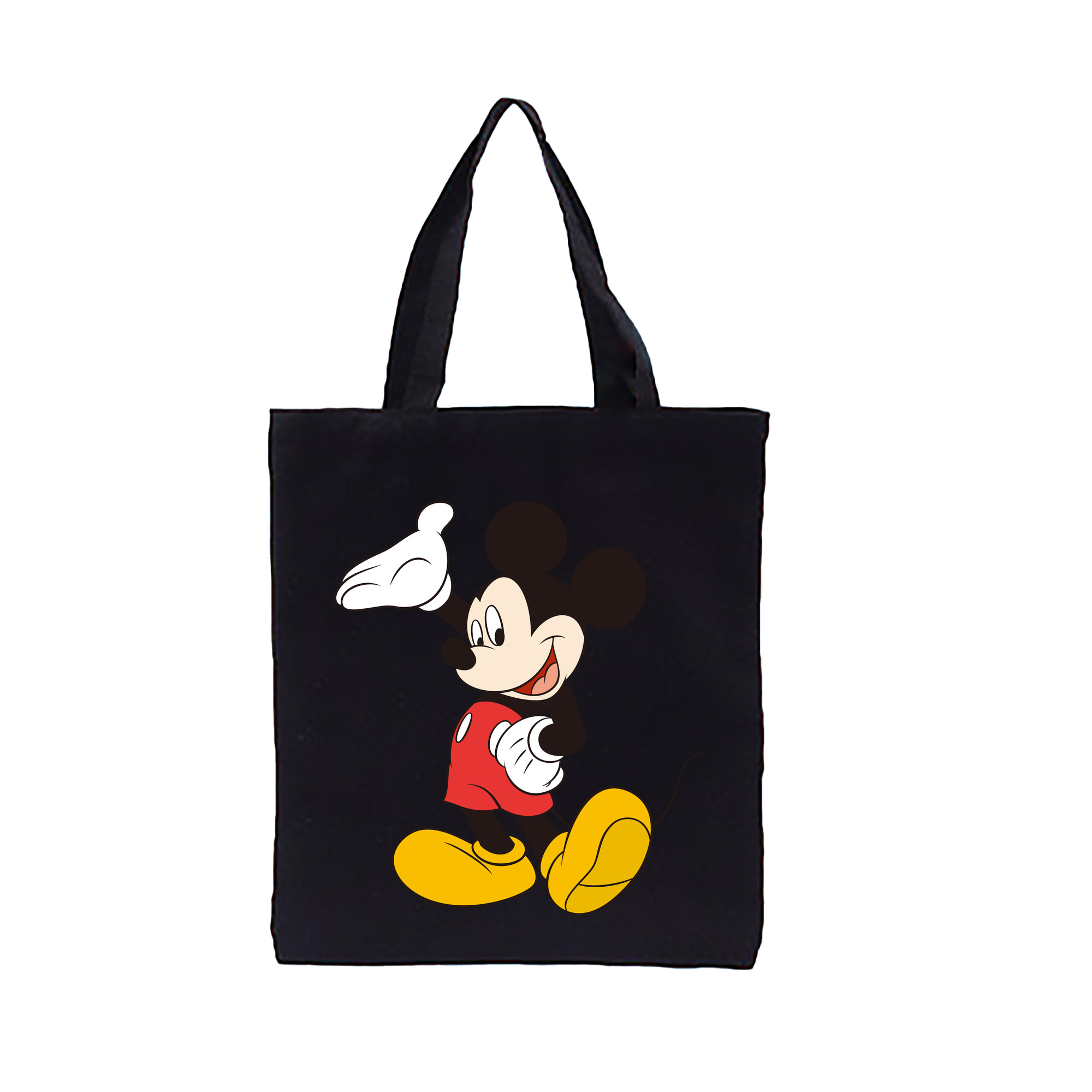 （画像用） ミッキーマウス Mickey Mouse 縦型キャンバス生地手提げバッグ　トートバッグ