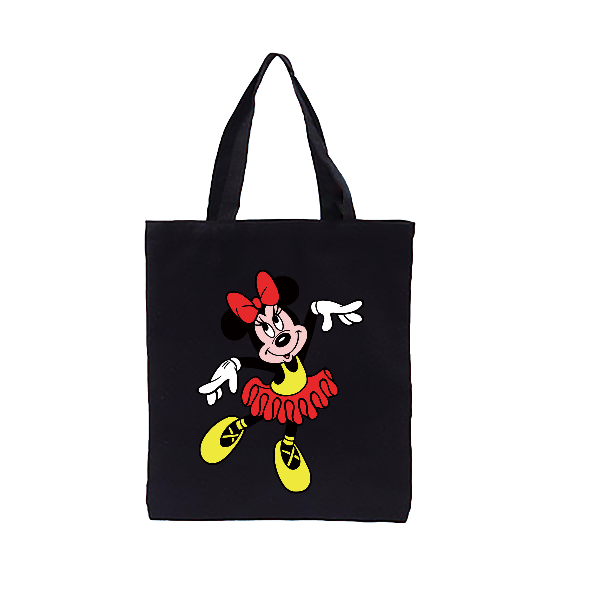 （画像用） ミッキーマウス Mickey Mouse 縦型キャンバス生地手提げバッグ　トートバッグ