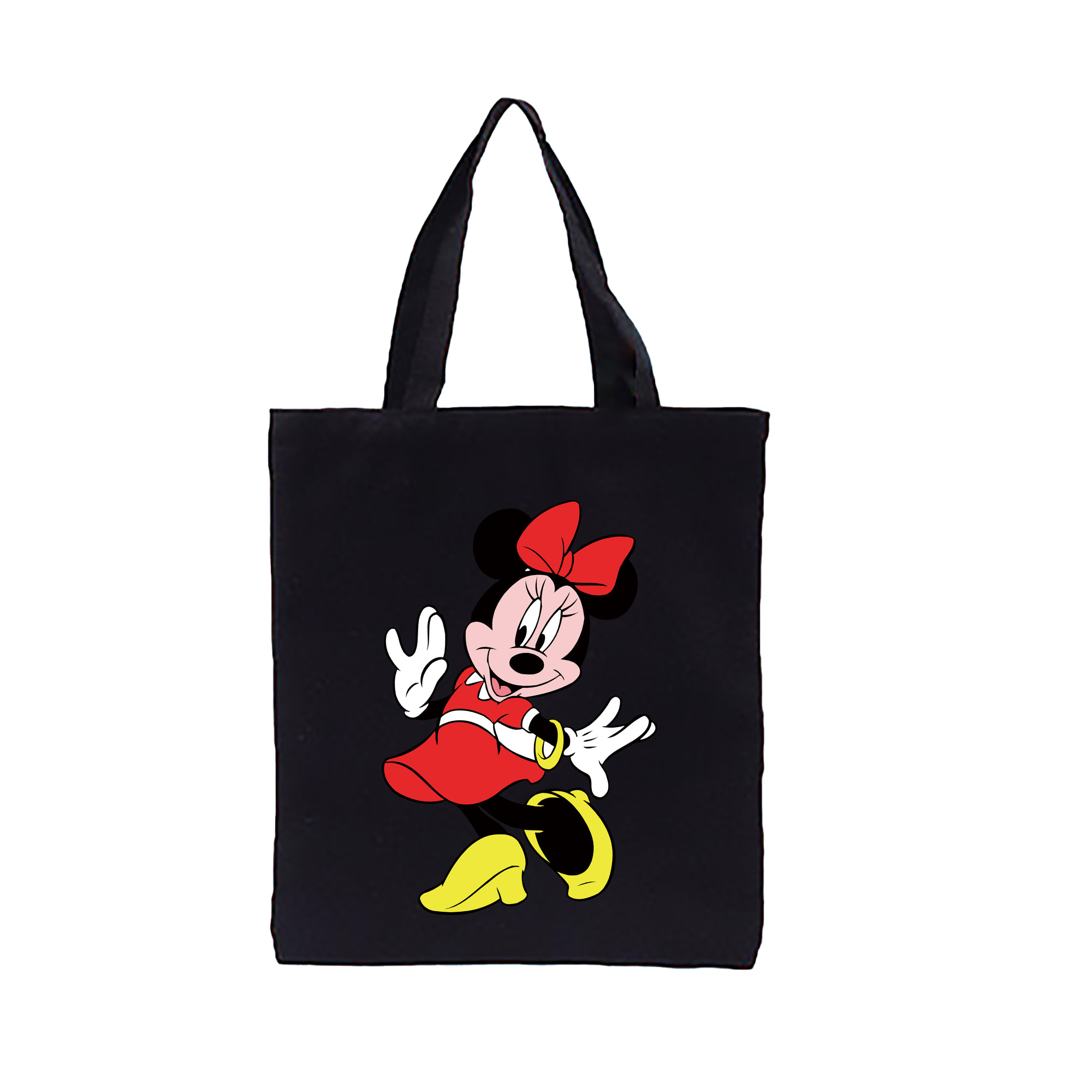 （画像用） ミッキーマウス Mickey Mouse 縦型キャンバス生地手提げバッグ　トートバッグ
