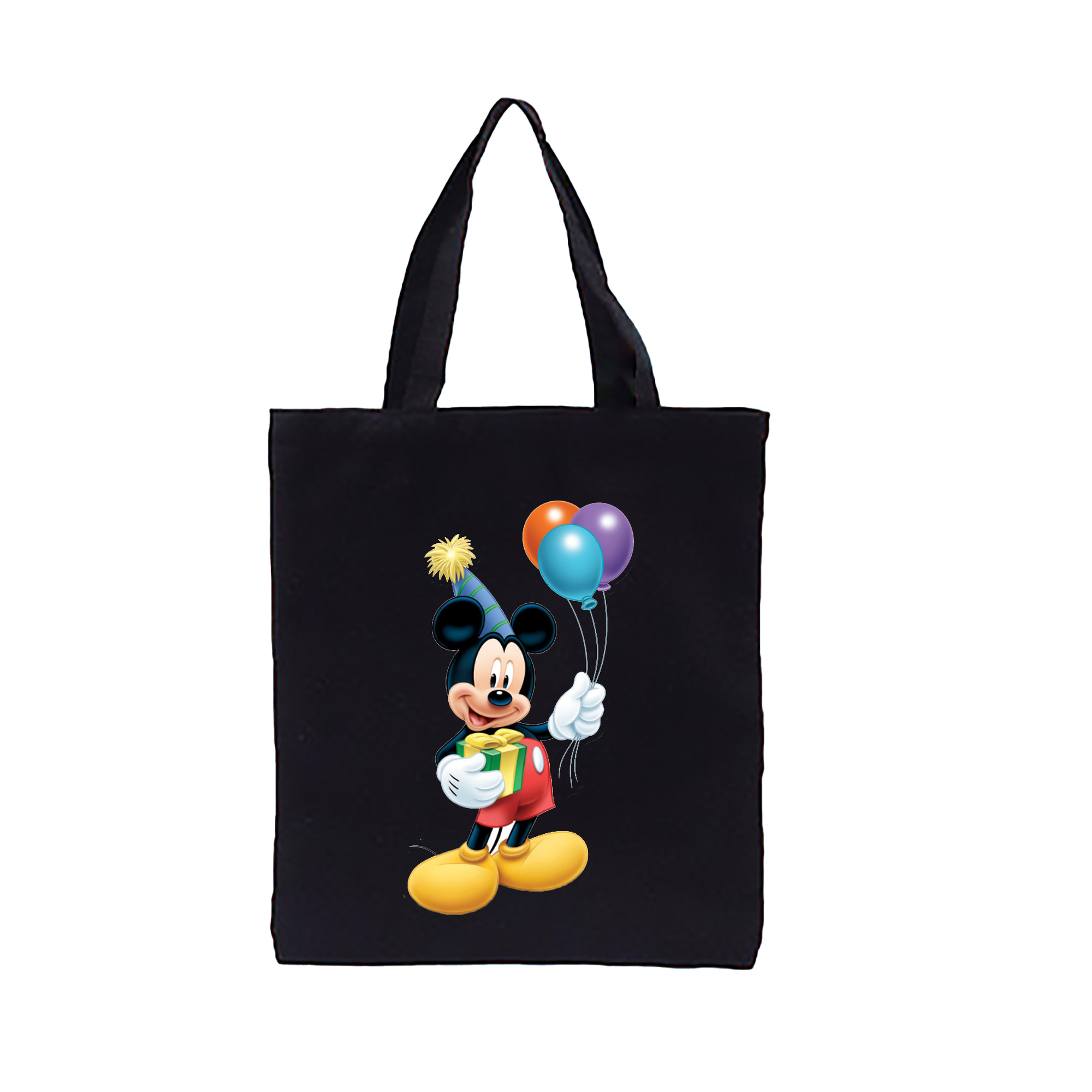 （画像用） ミッキーマウス Mickey Mouse 縦型キャンバス生地手提げバッグ　トートバッグ