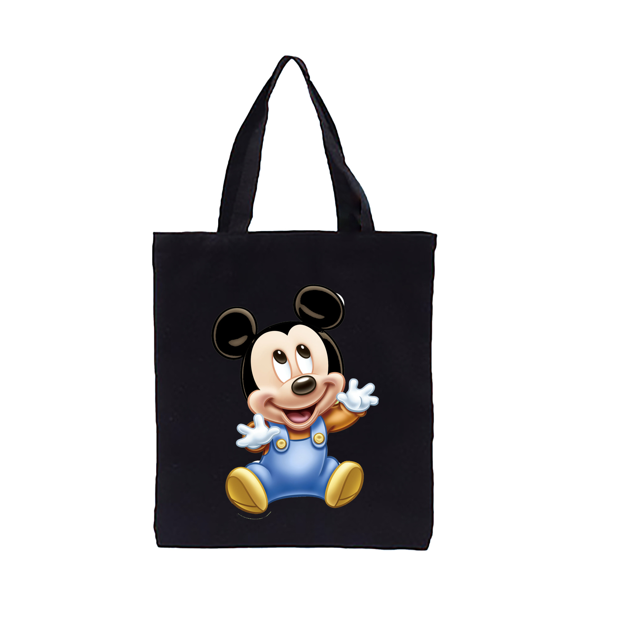 （画像用） ミッキーマウス Mickey Mouse 縦型キャンバス生地手提げバッグ　トートバッグ