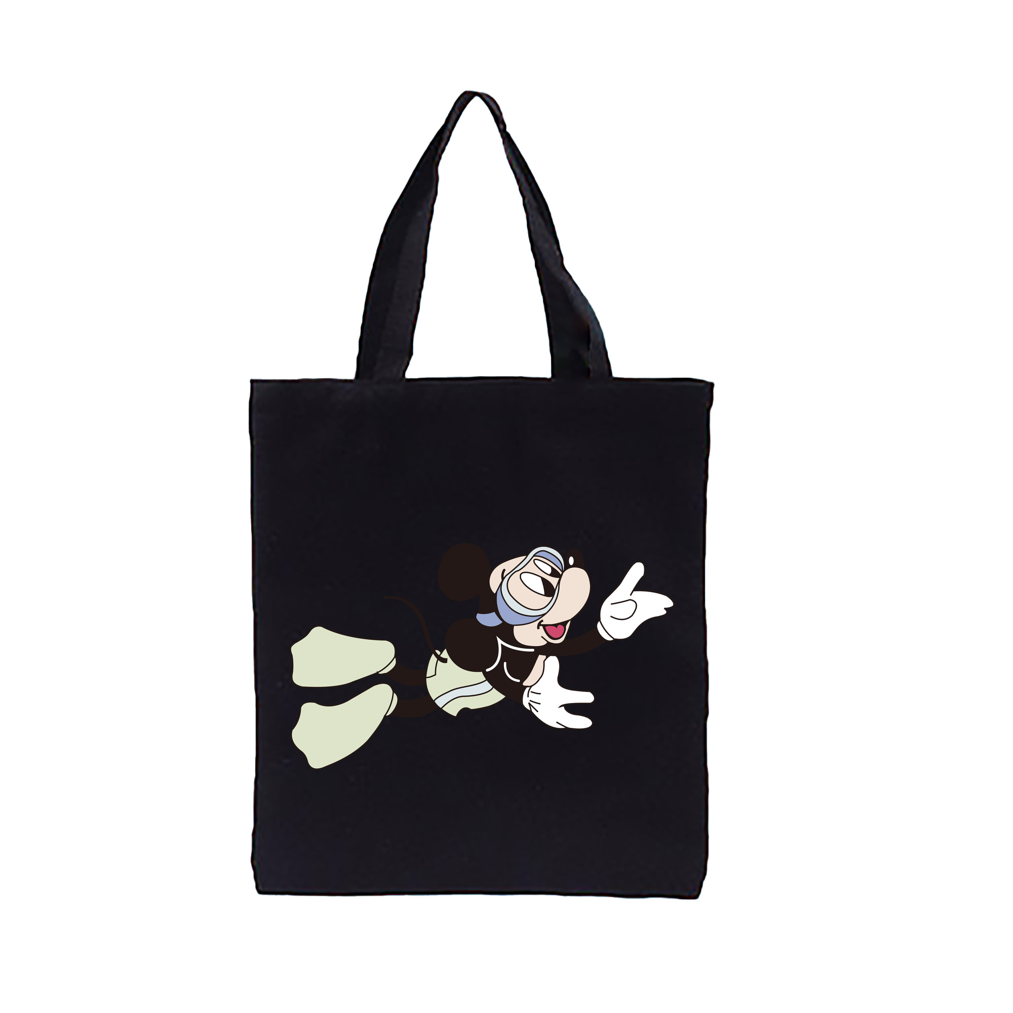 （画像用） ミッキーマウス Mickey Mouse 縦型キャンバス生地手提げバッグ　トートバッグ