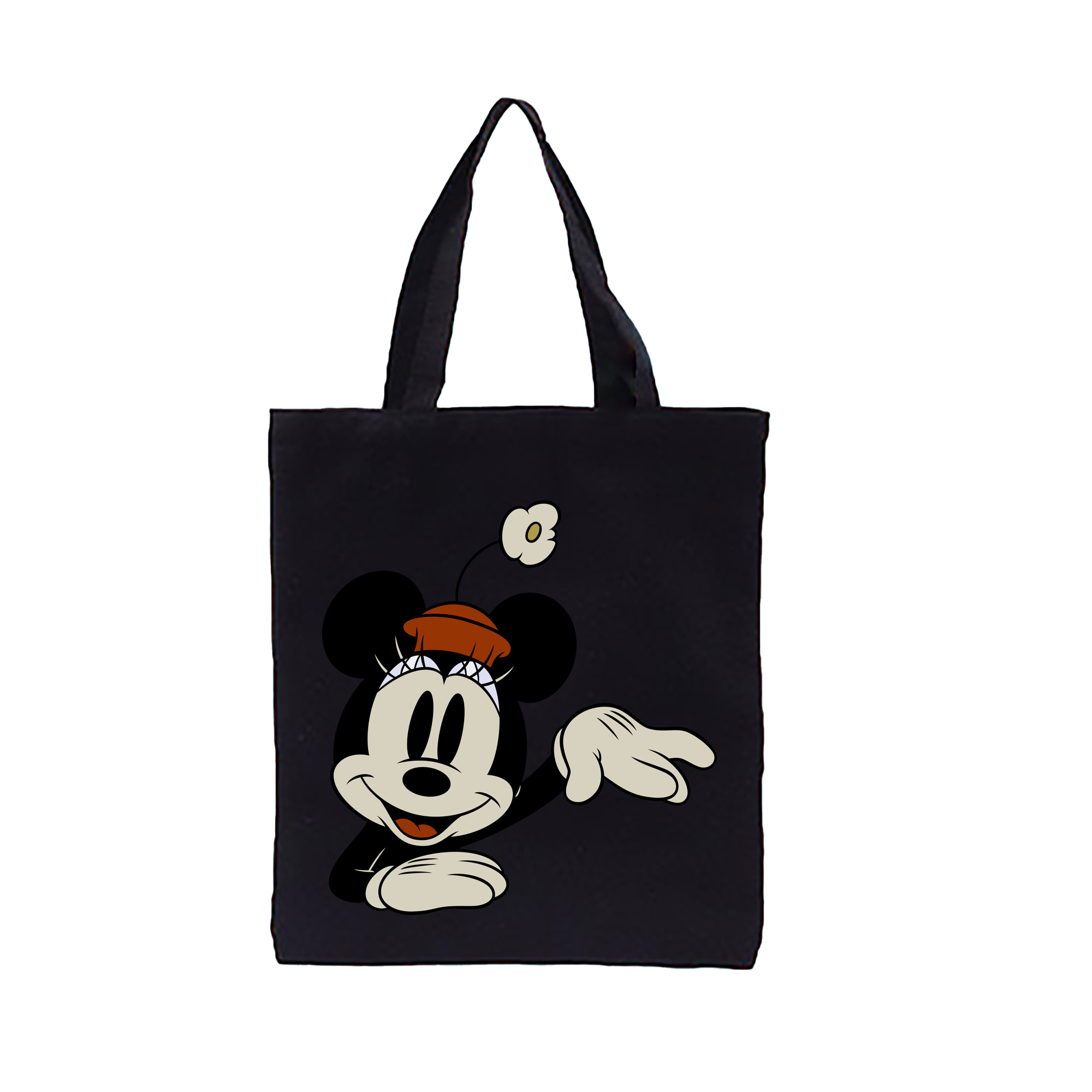 （画像用） ミッキーマウス Mickey Mouse 縦型キャンバス生地手提げバッグ　トートバッグ