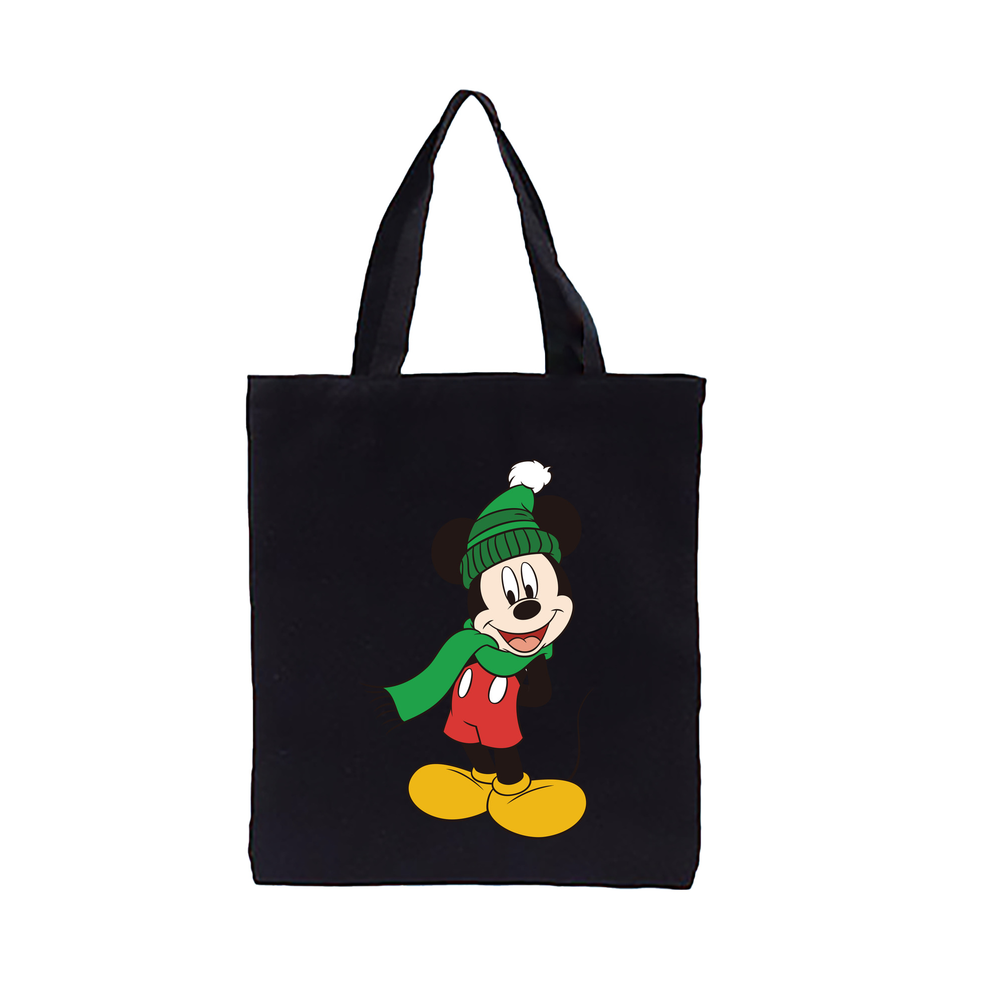 （画像用） ミッキーマウス Mickey Mouse 縦型キャンバス生地手提げバッグ　トートバッグ