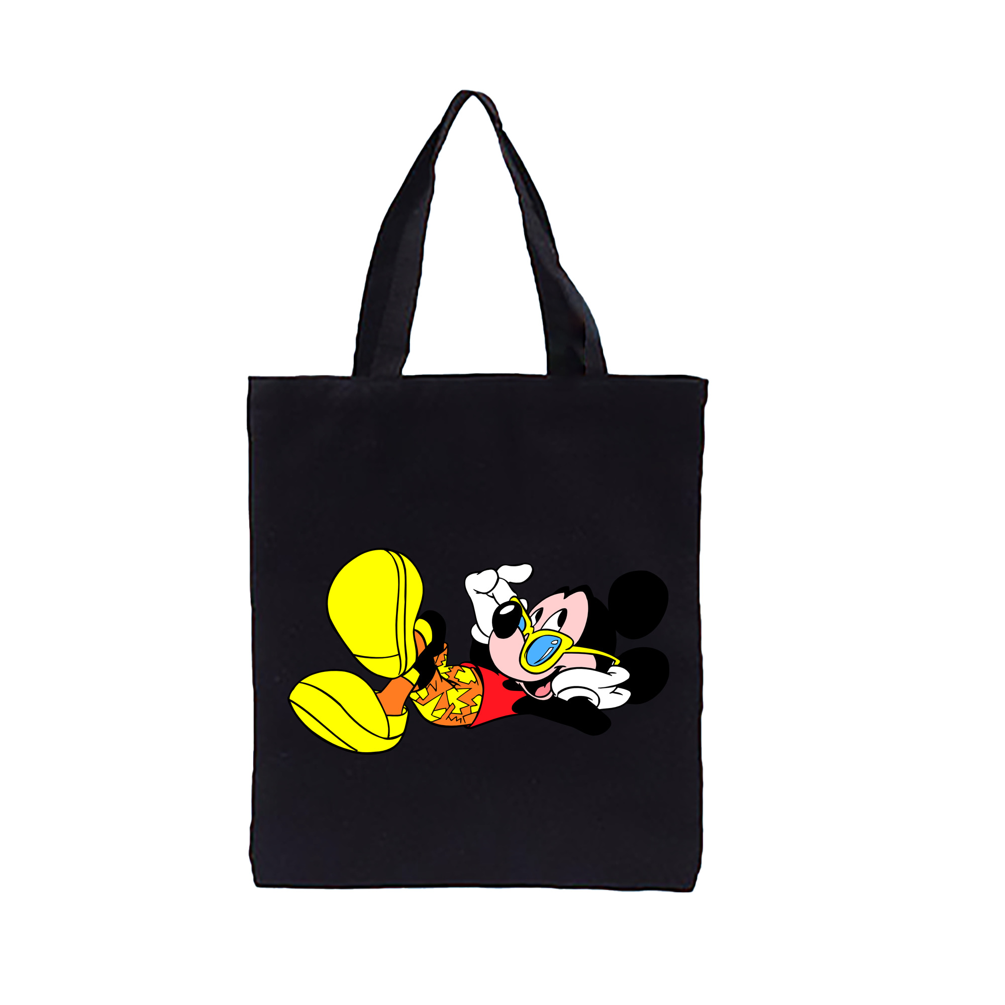 （画像用） ミッキーマウス Mickey Mouse 縦型キャンバス生地手提げバッグ　トートバッグ