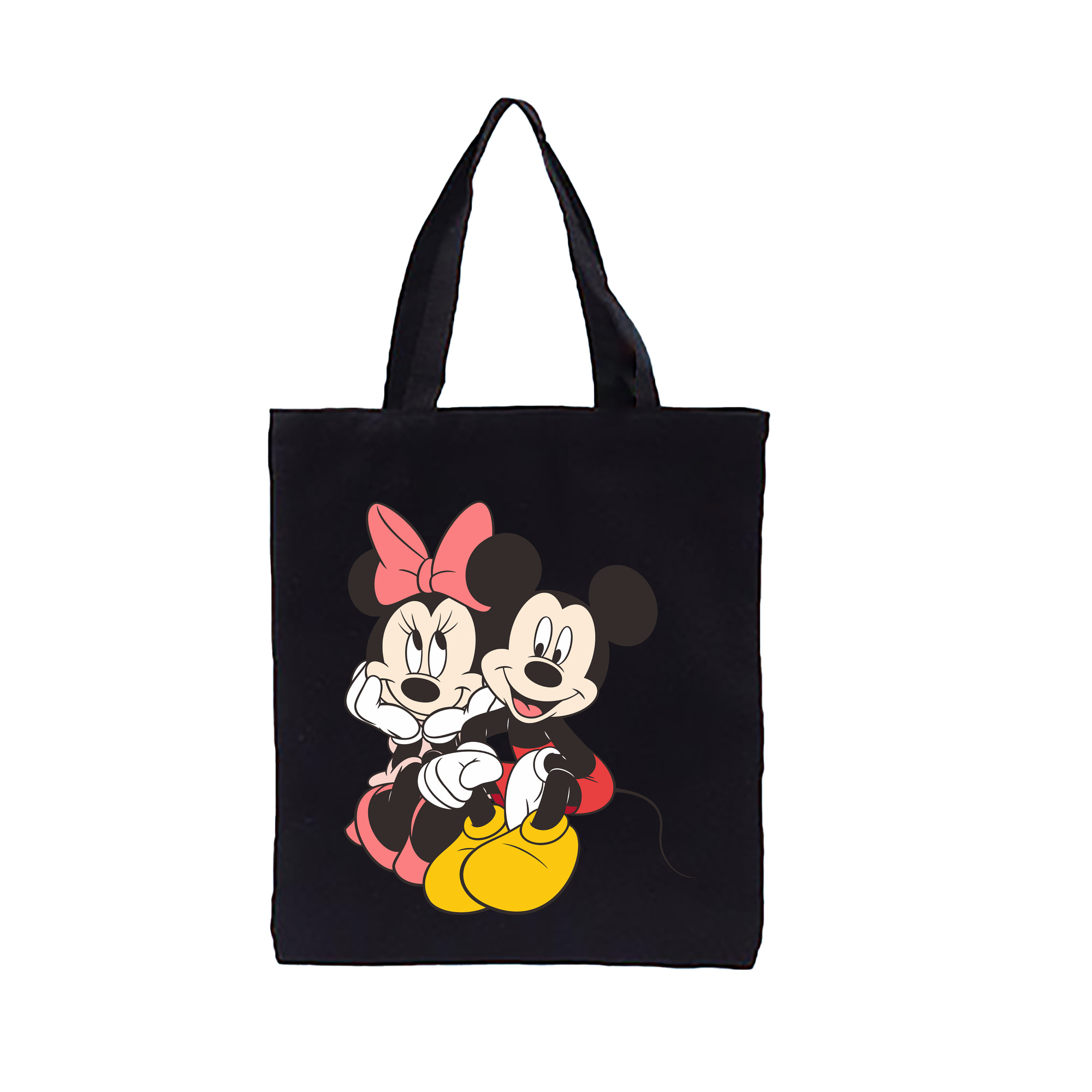 （画像用） ミッキーマウス Mickey Mouse 縦型キャンバス生地手提げバッグ　トートバッグ