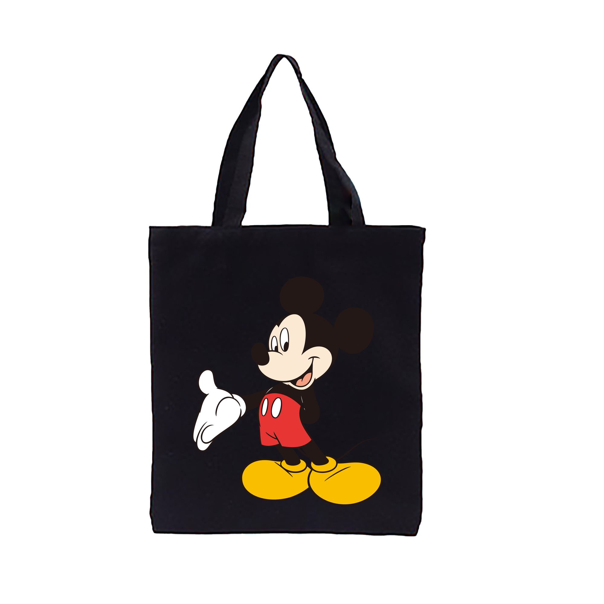（画像用） ミッキーマウス Mickey Mouse 縦型キャンバス生地手提げバッグ　トートバッグ