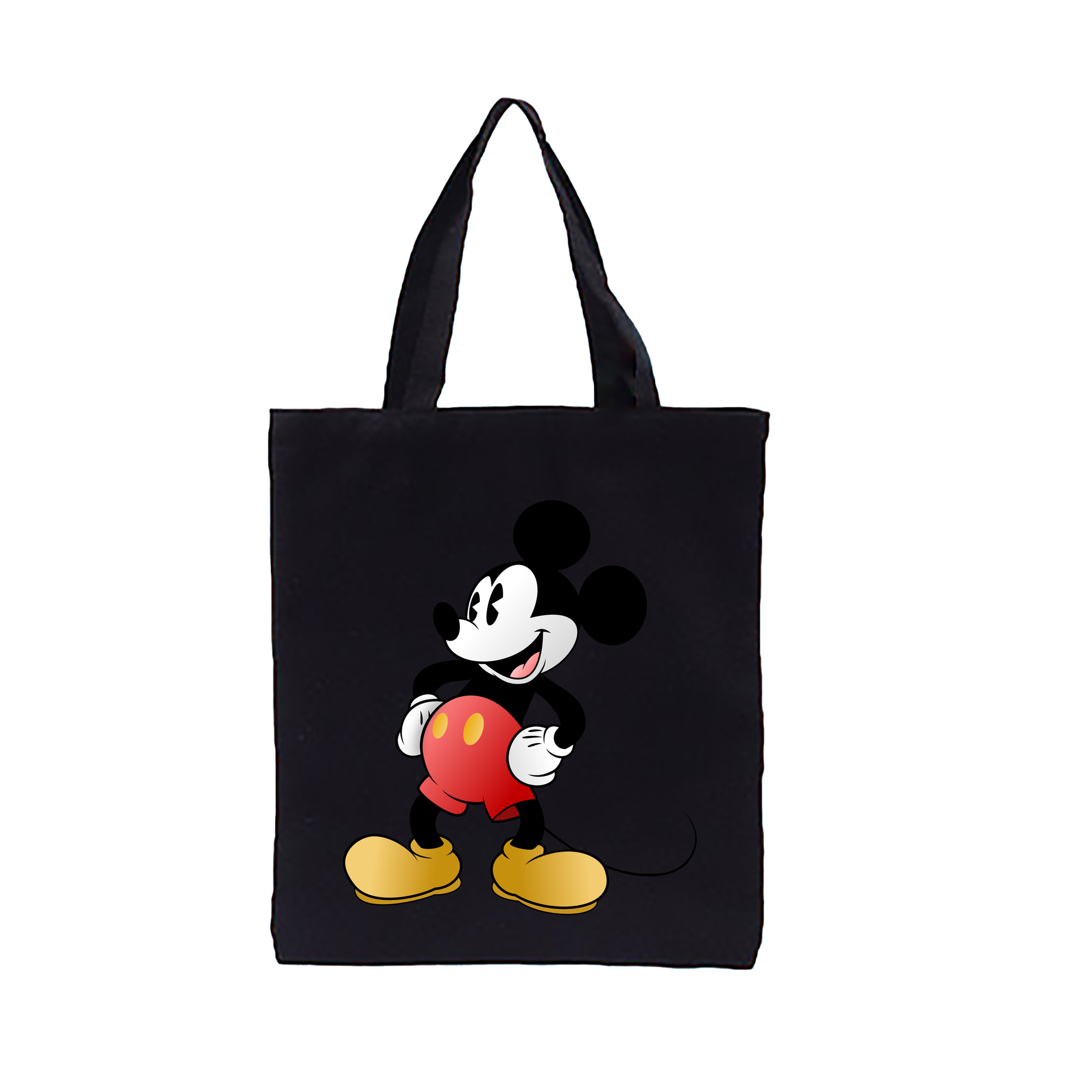（画像用） ミッキーマウス Mickey Mouse 縦型キャンバス生地手提げバッグ　トートバッグ