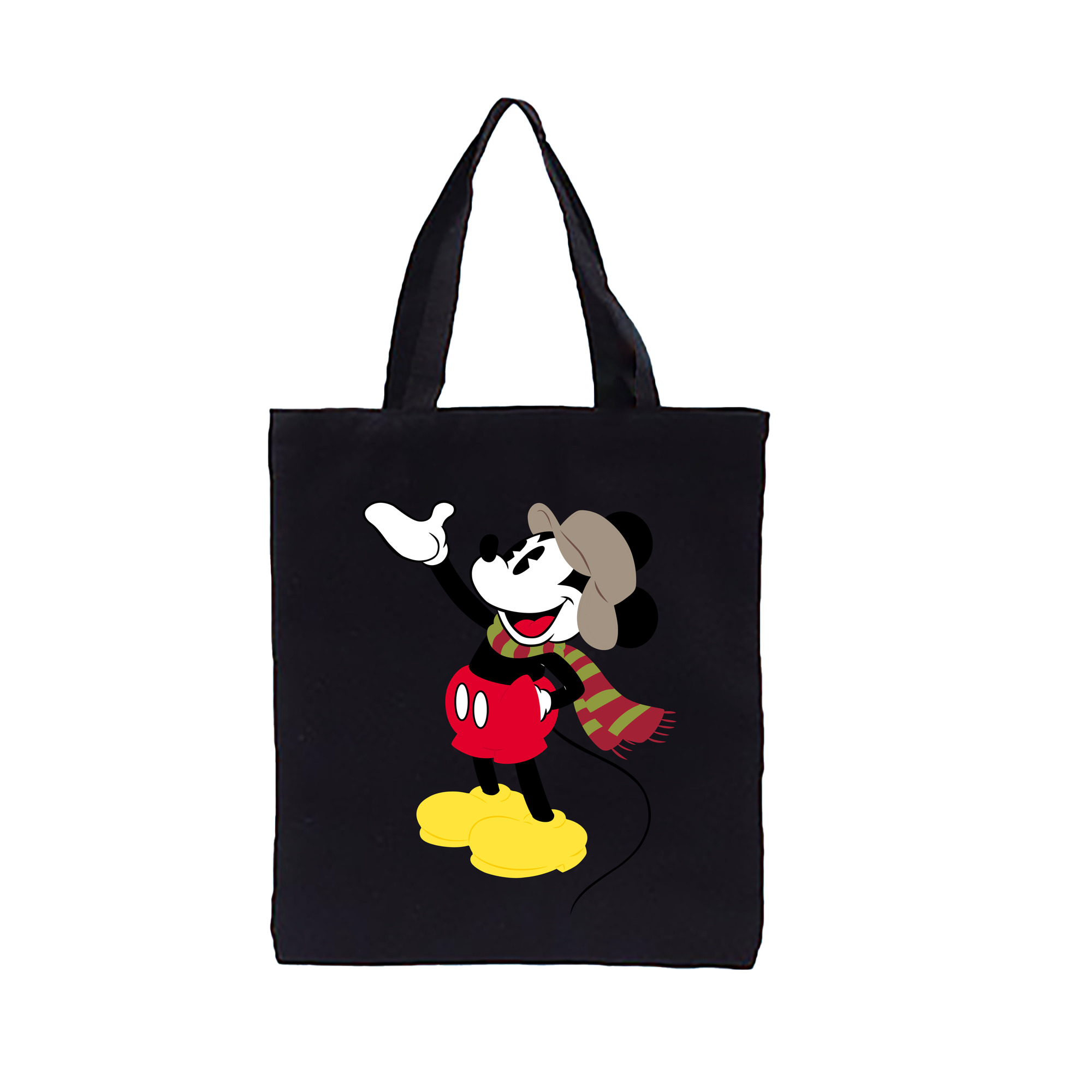 （画像用） ミッキーマウス Mickey Mouse 縦型キャンバス生地手提げバッグ　トートバッグ