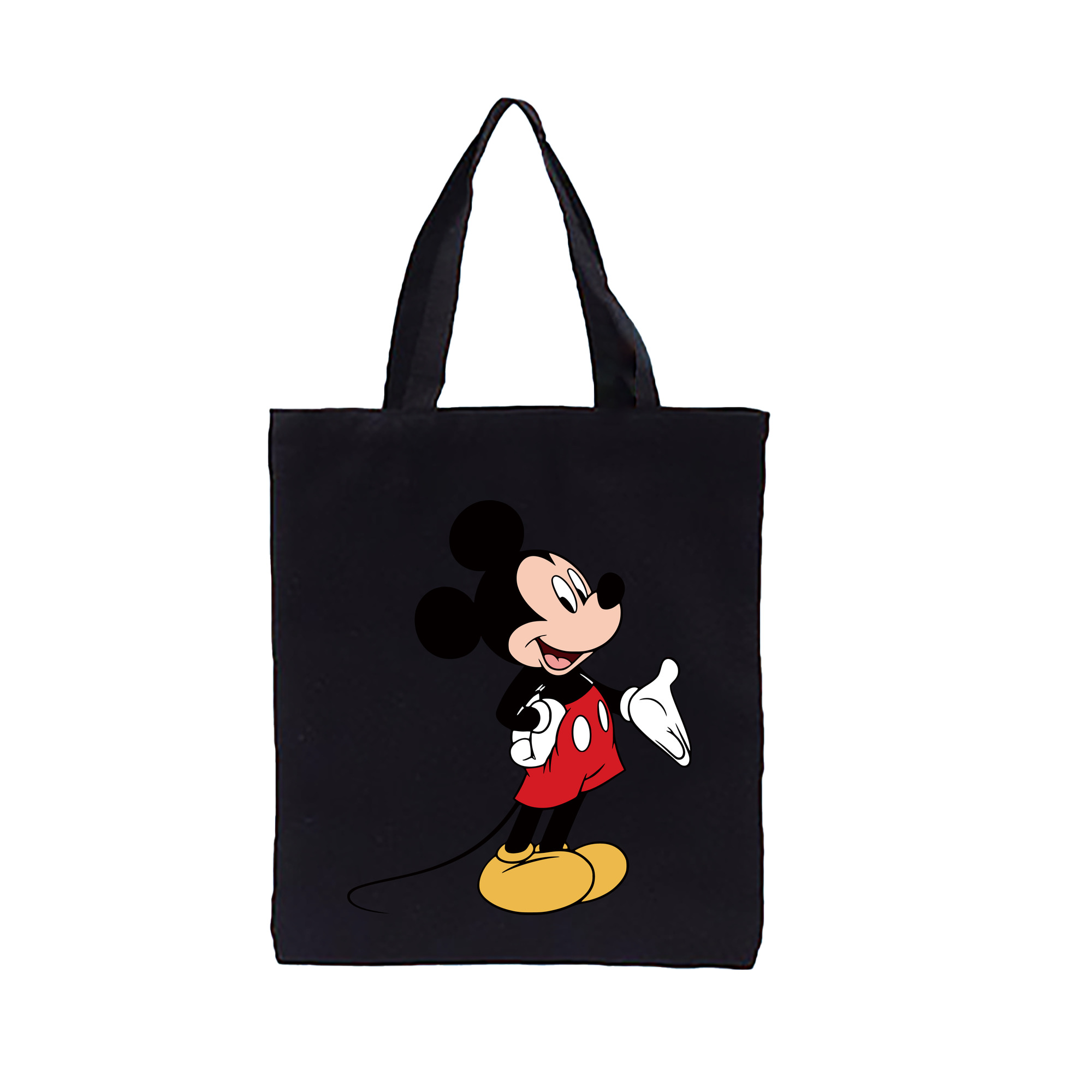 （画像用） ミッキーマウス Mickey Mouse 縦型キャンバス生地手提げバッグ　トートバッグ