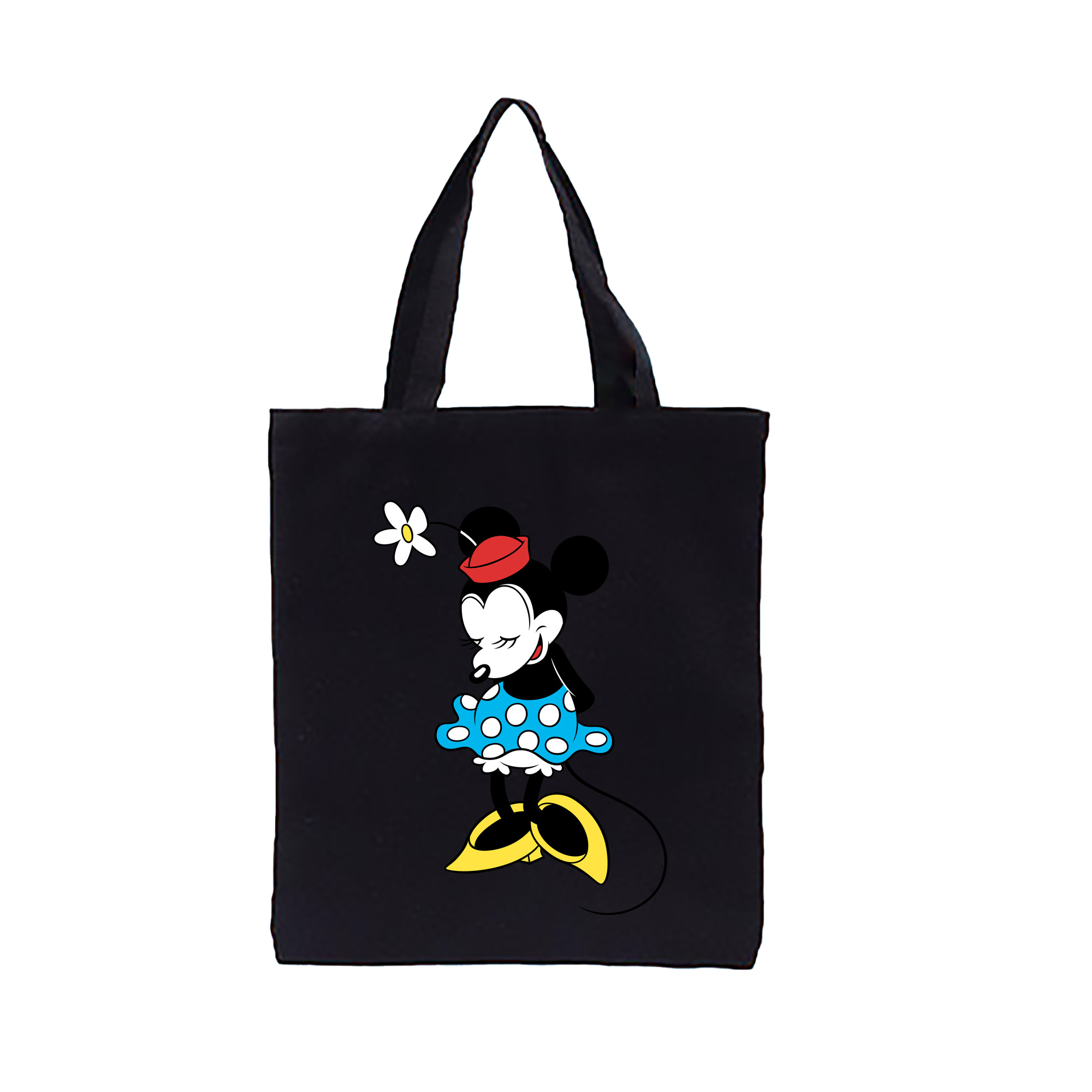（画像用） ミッキーマウス Mickey Mouse 縦型キャンバス生地手提げバッグ　トートバッグ