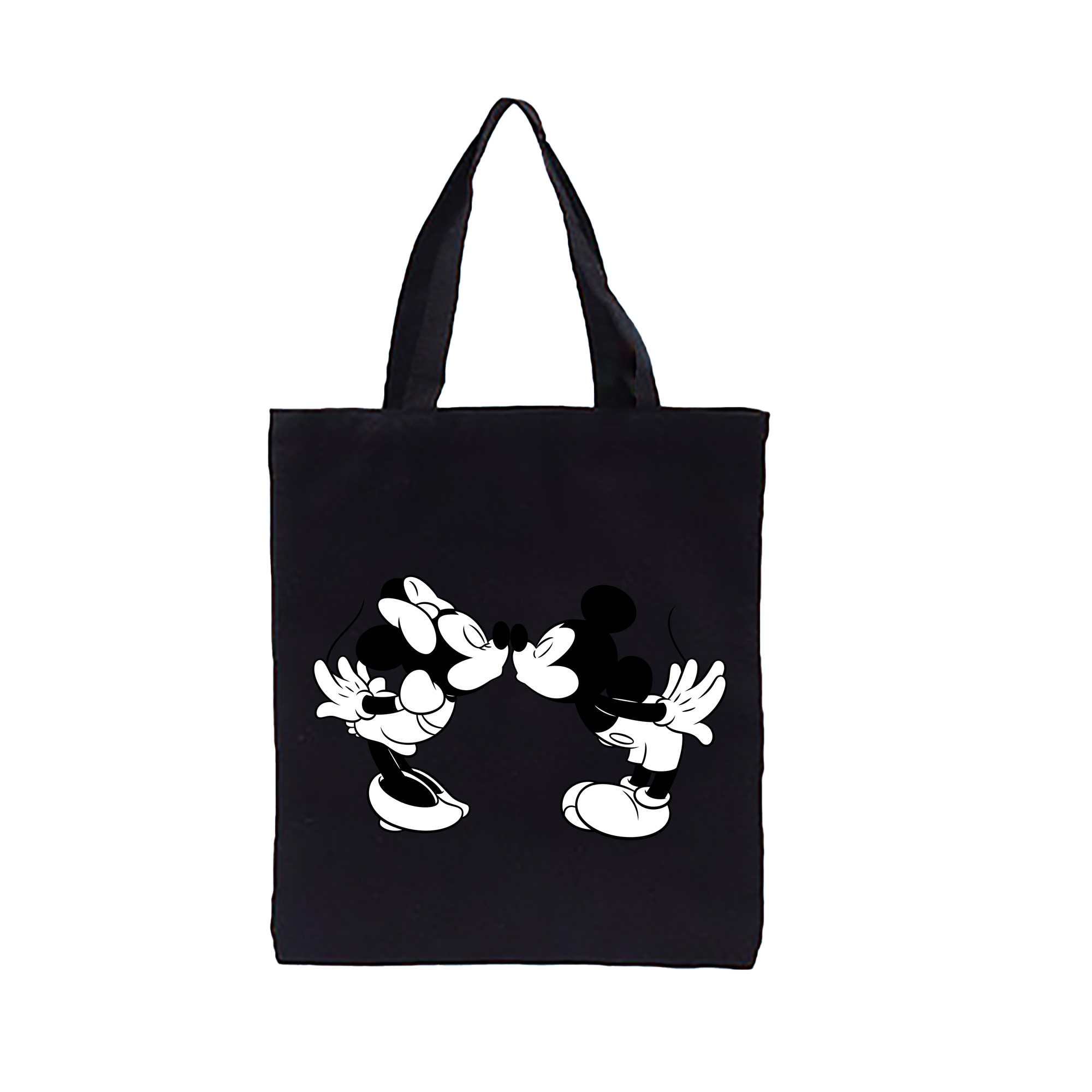 （画像用） ミッキーマウス Mickey Mouse 縦型キャンバス生地手提げバッグ　トートバッグ