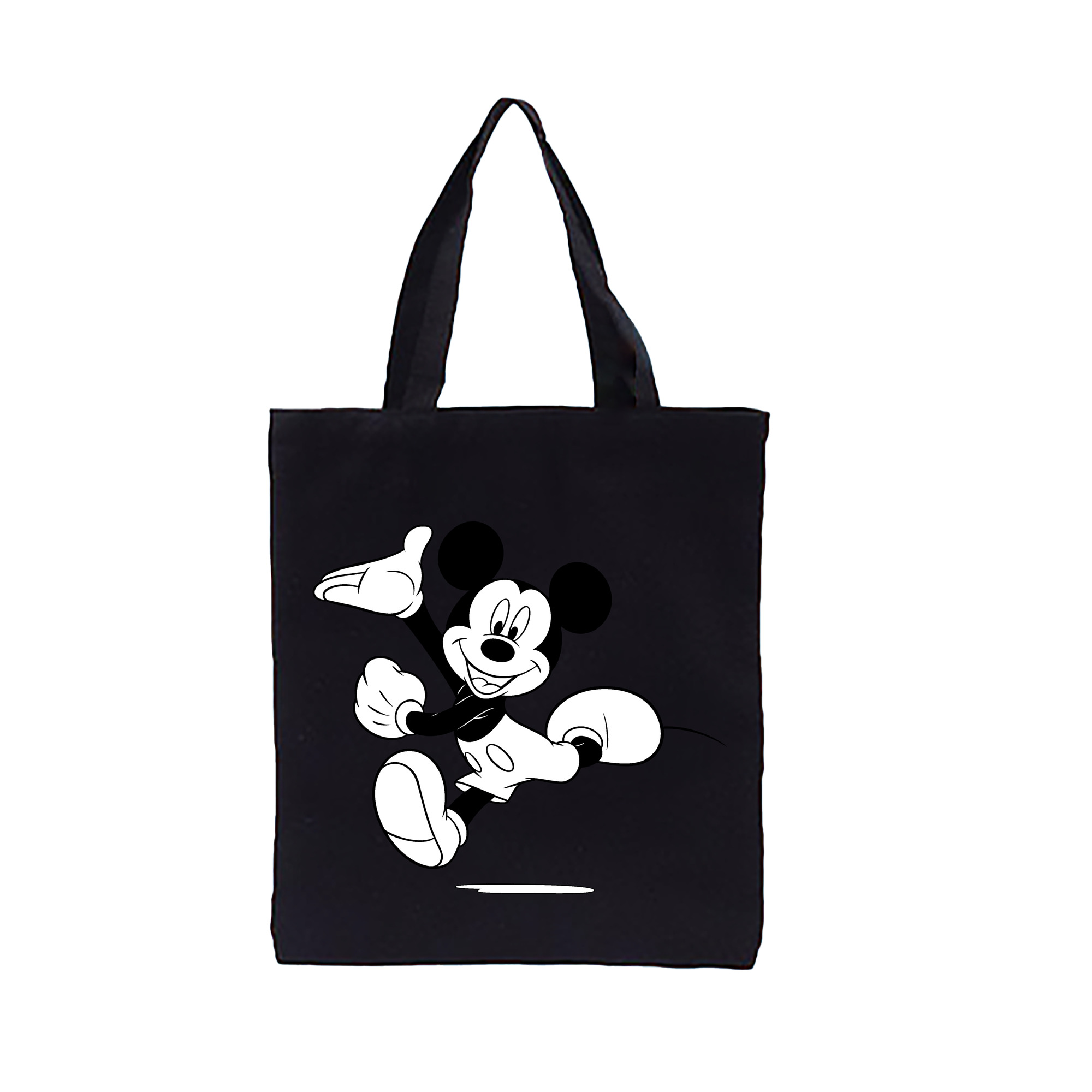 （画像用） ミッキーマウス Mickey Mouse 縦型キャンバス生地手提げバッグ　トートバッグ