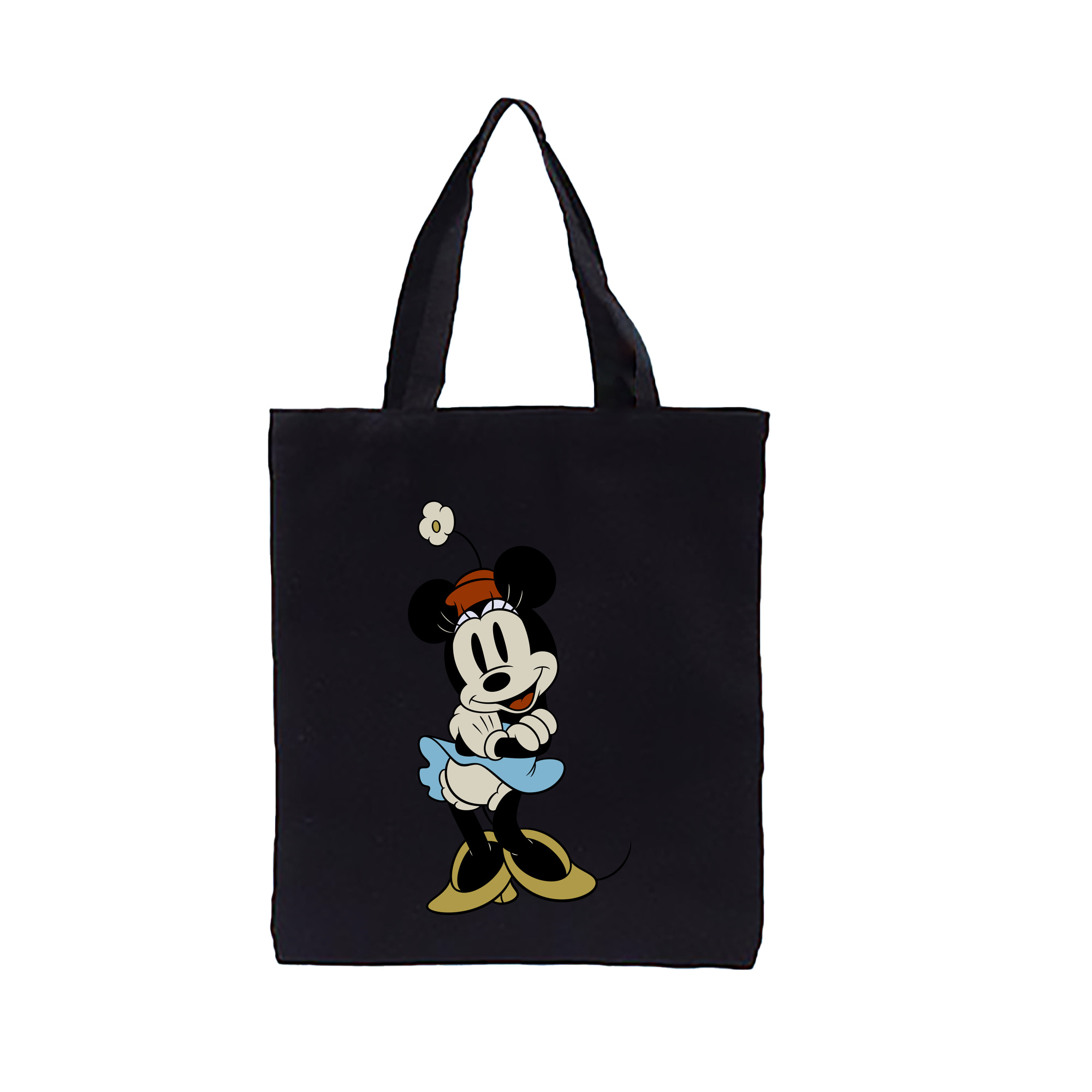 （画像用） ミッキーマウス Mickey Mouse 縦型キャンバス生地手提げバッグ　トートバッグ