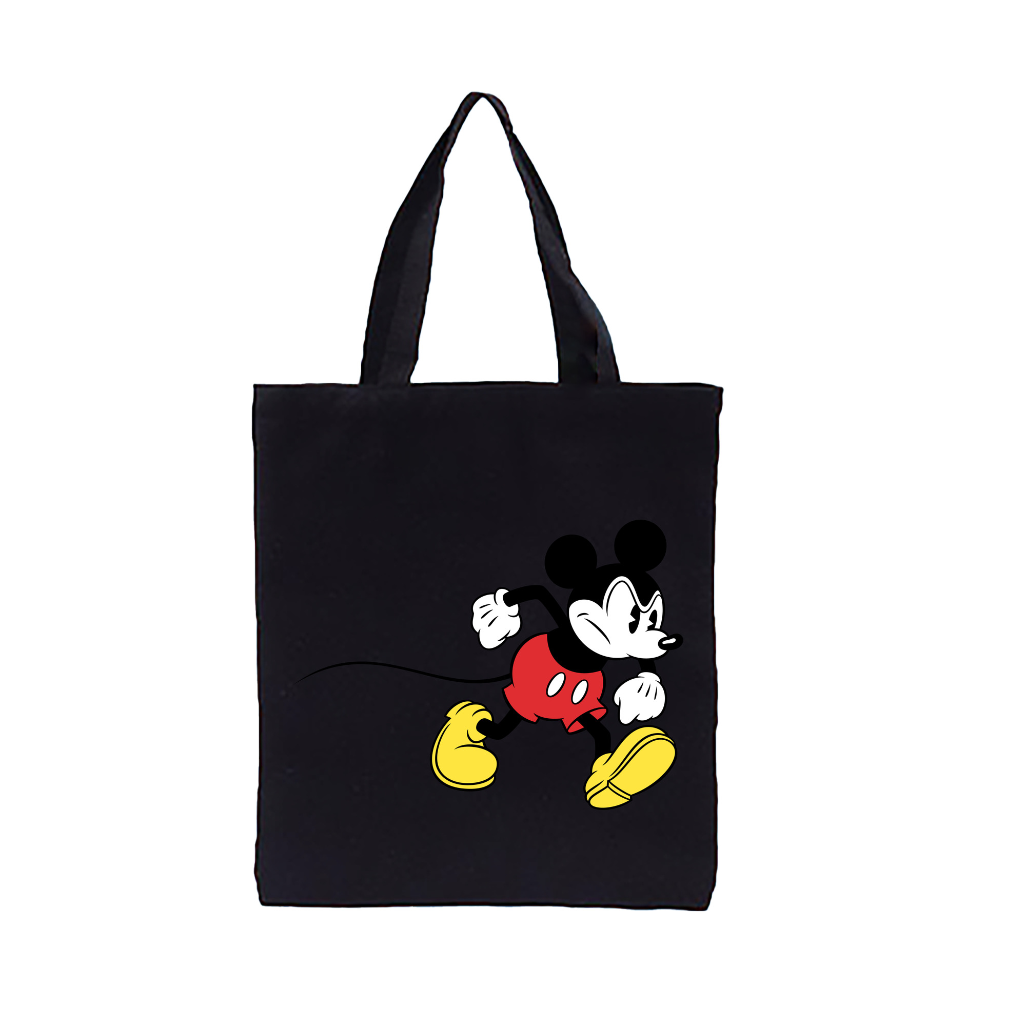 （画像用） ミッキーマウス Mickey Mouse 縦型キャンバス生地手提げバッグ　トートバッグ