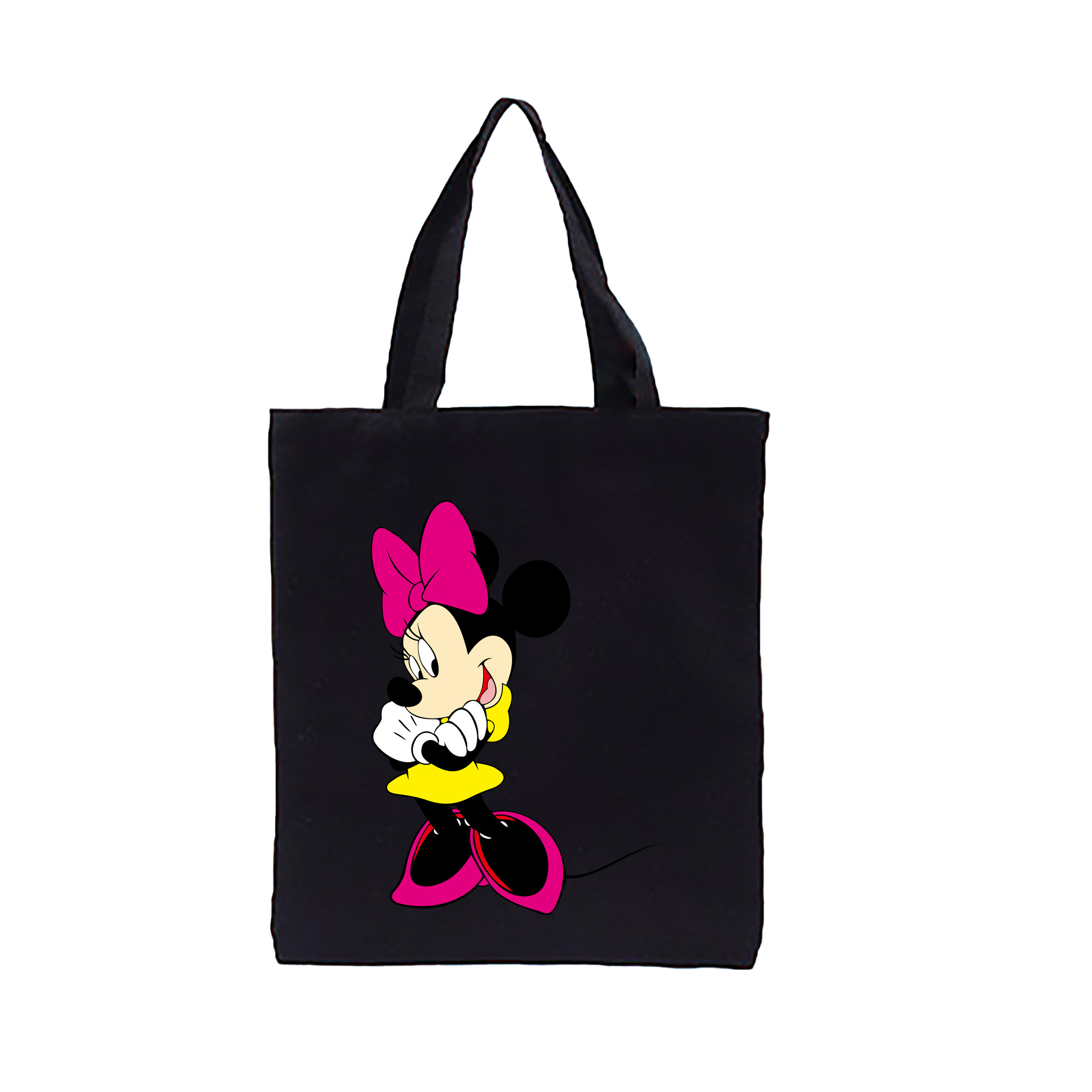 （画像用） ミッキーマウス Mickey Mouse 縦型キャンバス生地手提げバッグ　トートバッグ