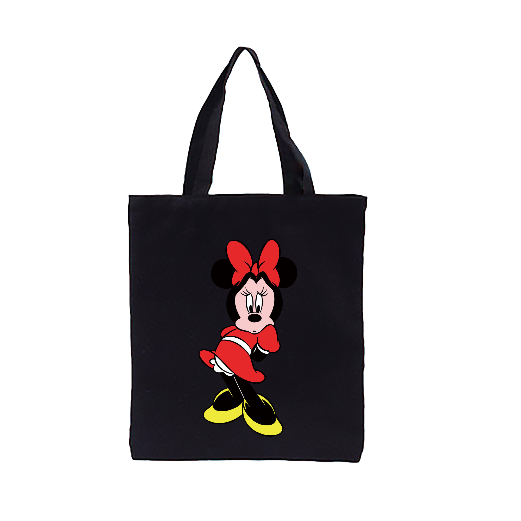 （画像用） ミッキーマウス Mickey Mouse 縦型キャンバス生地手提げバッグ　トートバッグ