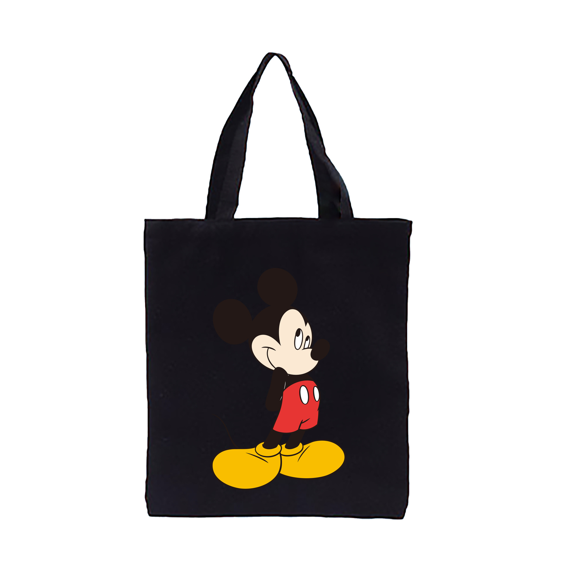 ミッキーマウス Mickey Mouse 縦型キャンバス生地手提げバッグ　トートバッグ
