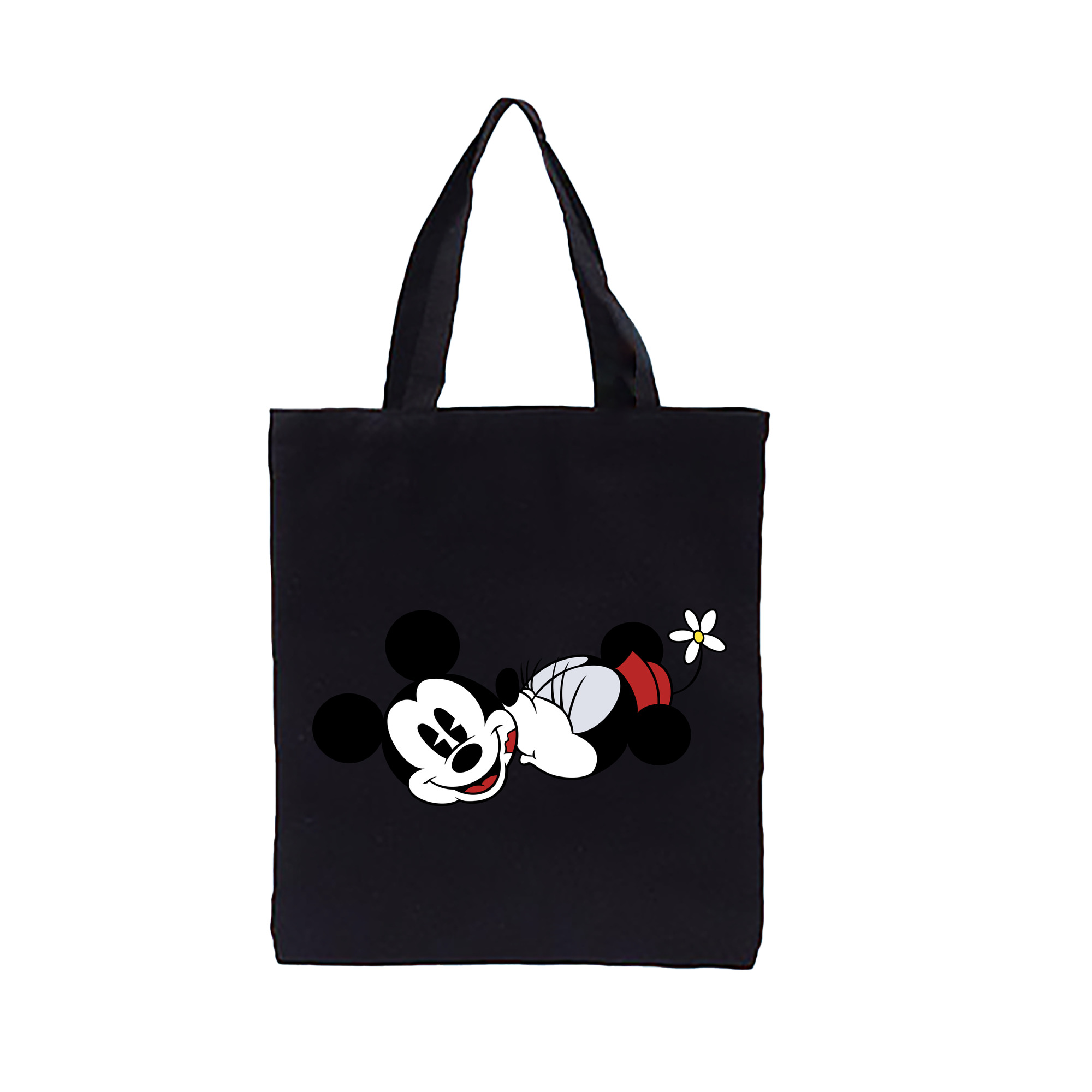 ミッキーマウス Mickey Mouse 縦型キャンバス生地手提げバッグ　トートバッグ