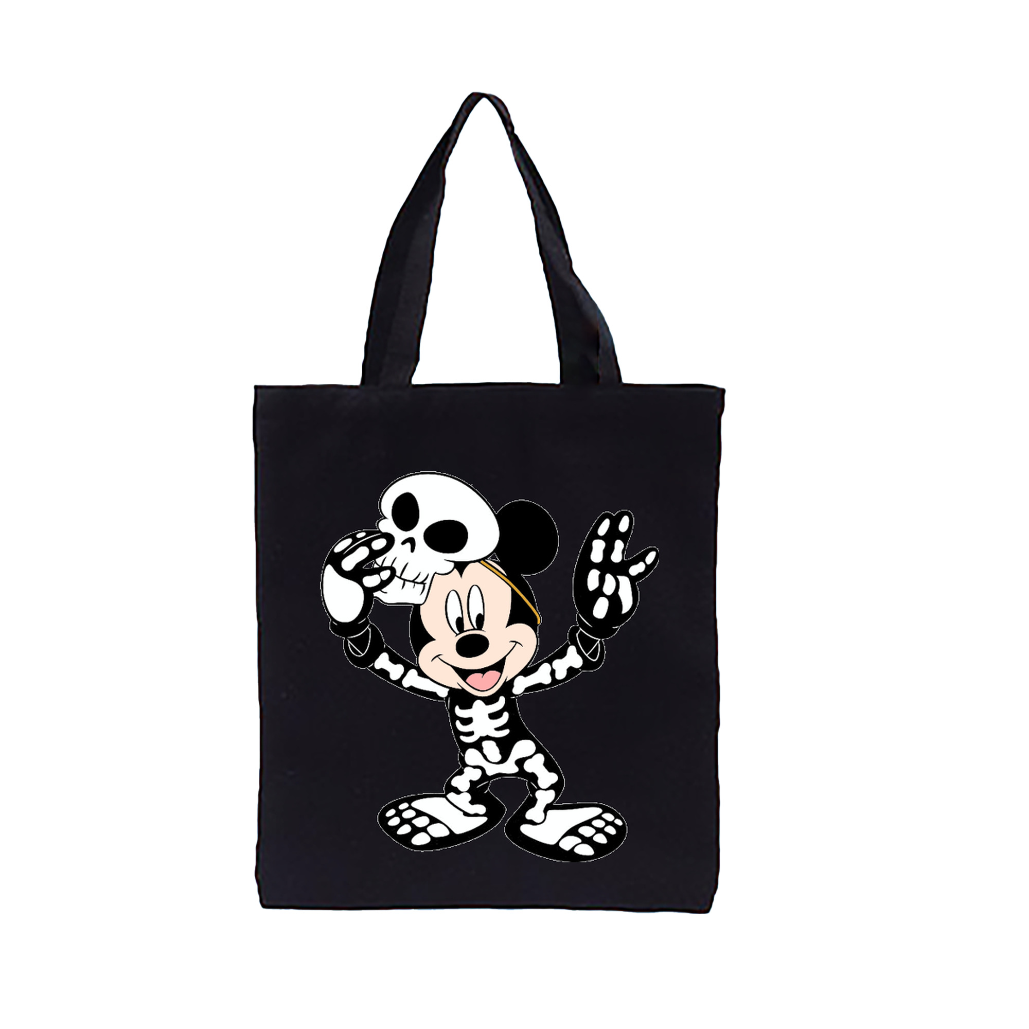 ミッキーマウス Mickey Mouse 縦型キャンバス生地手提げバッグ　トートバッグ