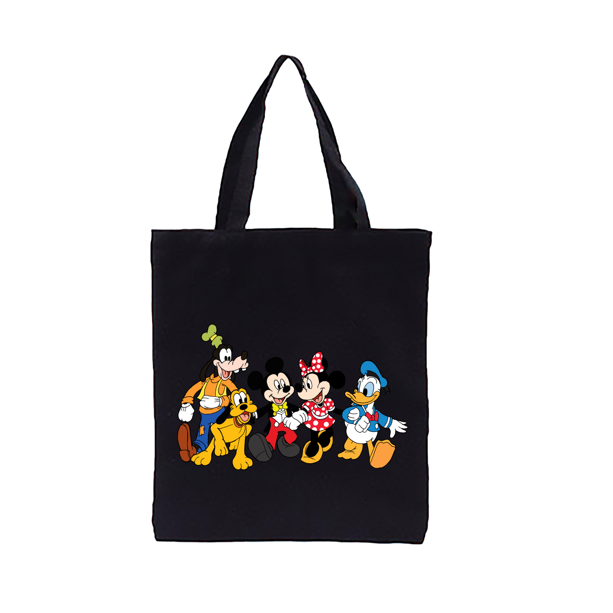 （画像用） ミッキーマウス Mickey Mouse 縦型キャンバス生地手提げバッグ　トートバッグ