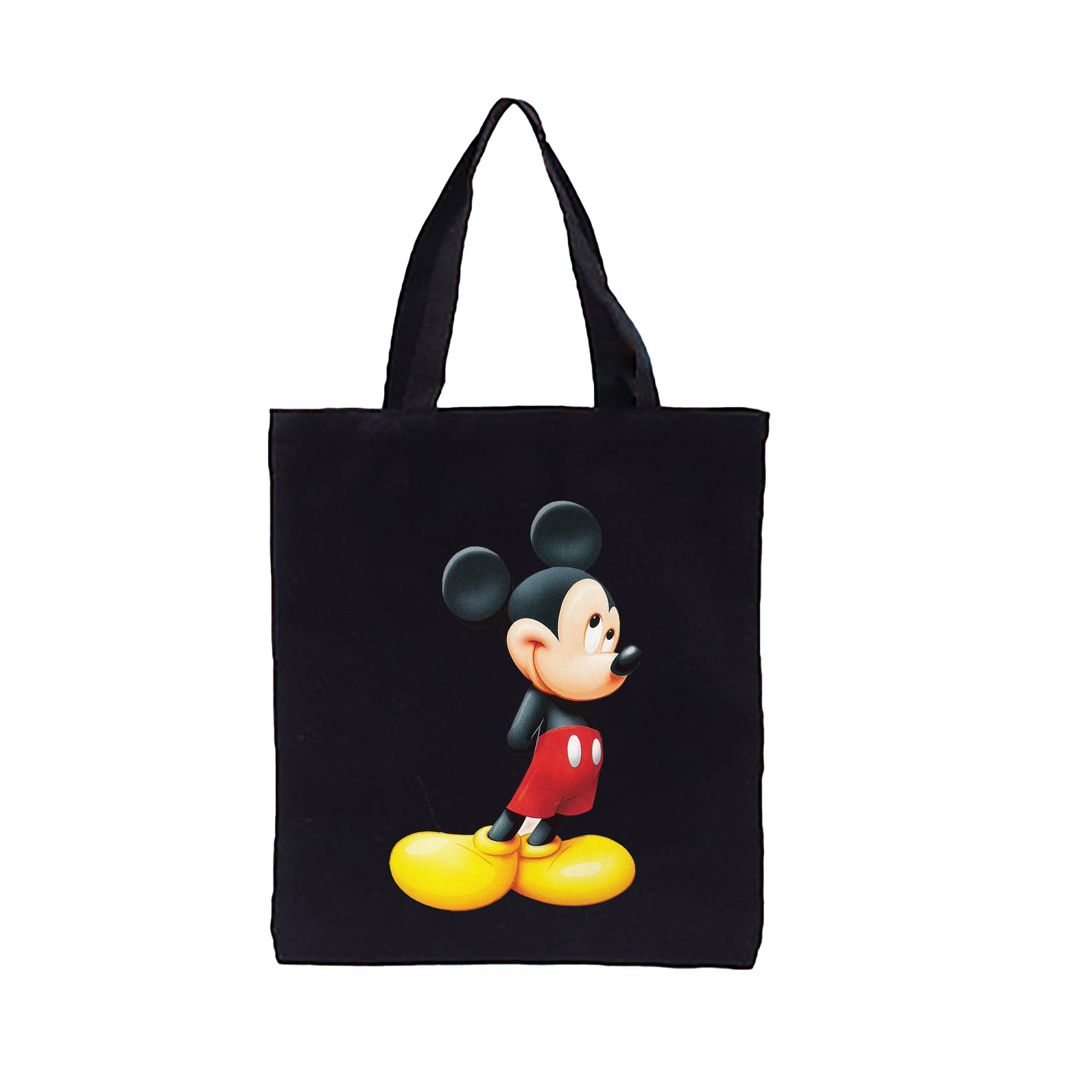 （画像用） ミッキーマウス Mickey Mouse 縦型キャンバス生地手提げバッグ　トートバッグ