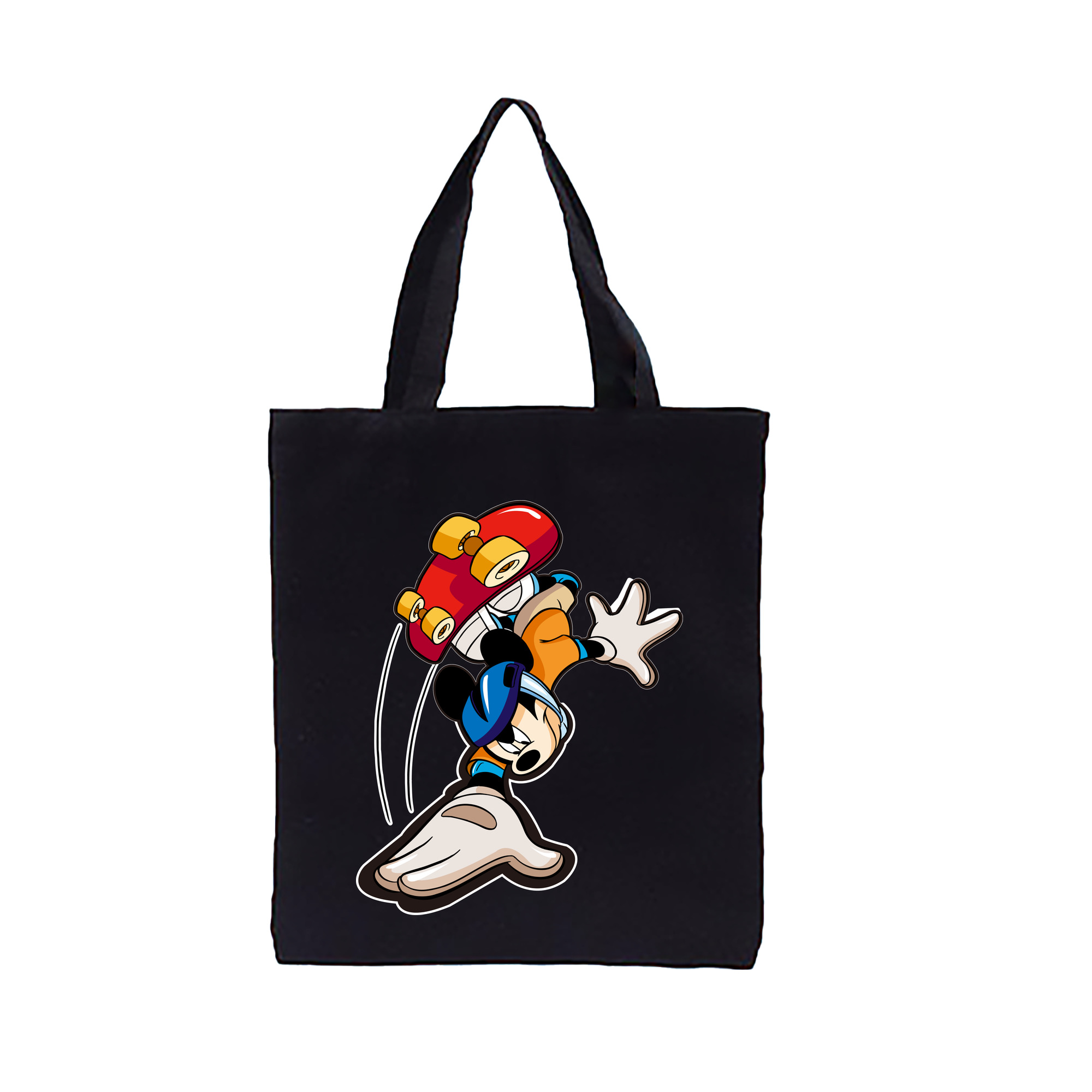 ミッキーマウス Mickey Mouse 縦型キャンバス生地手提げバッグ　トートバッグ