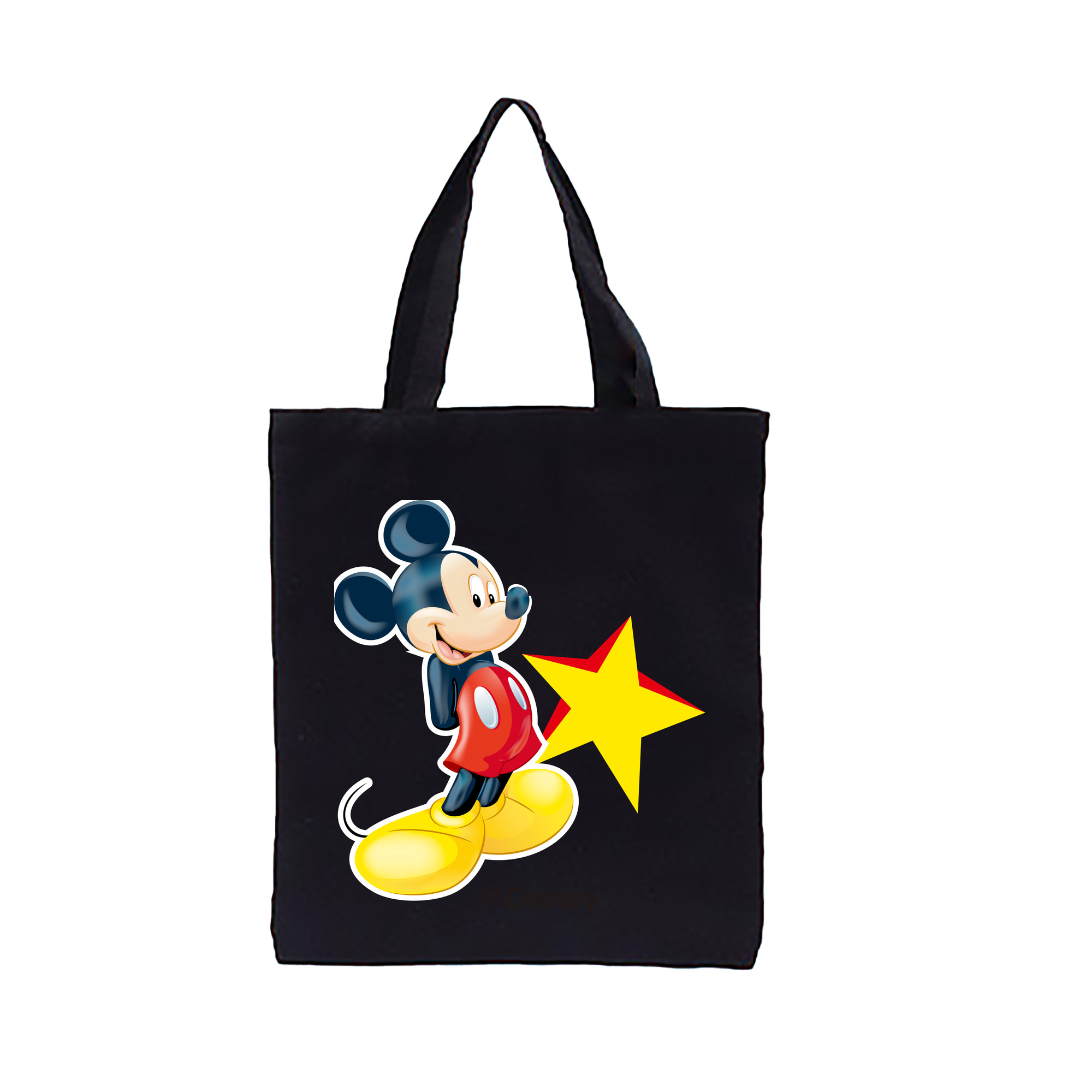 ミッキーマウス Mickey Mouse 縦型キャンバス生地手提げバッグ　トートバッグ