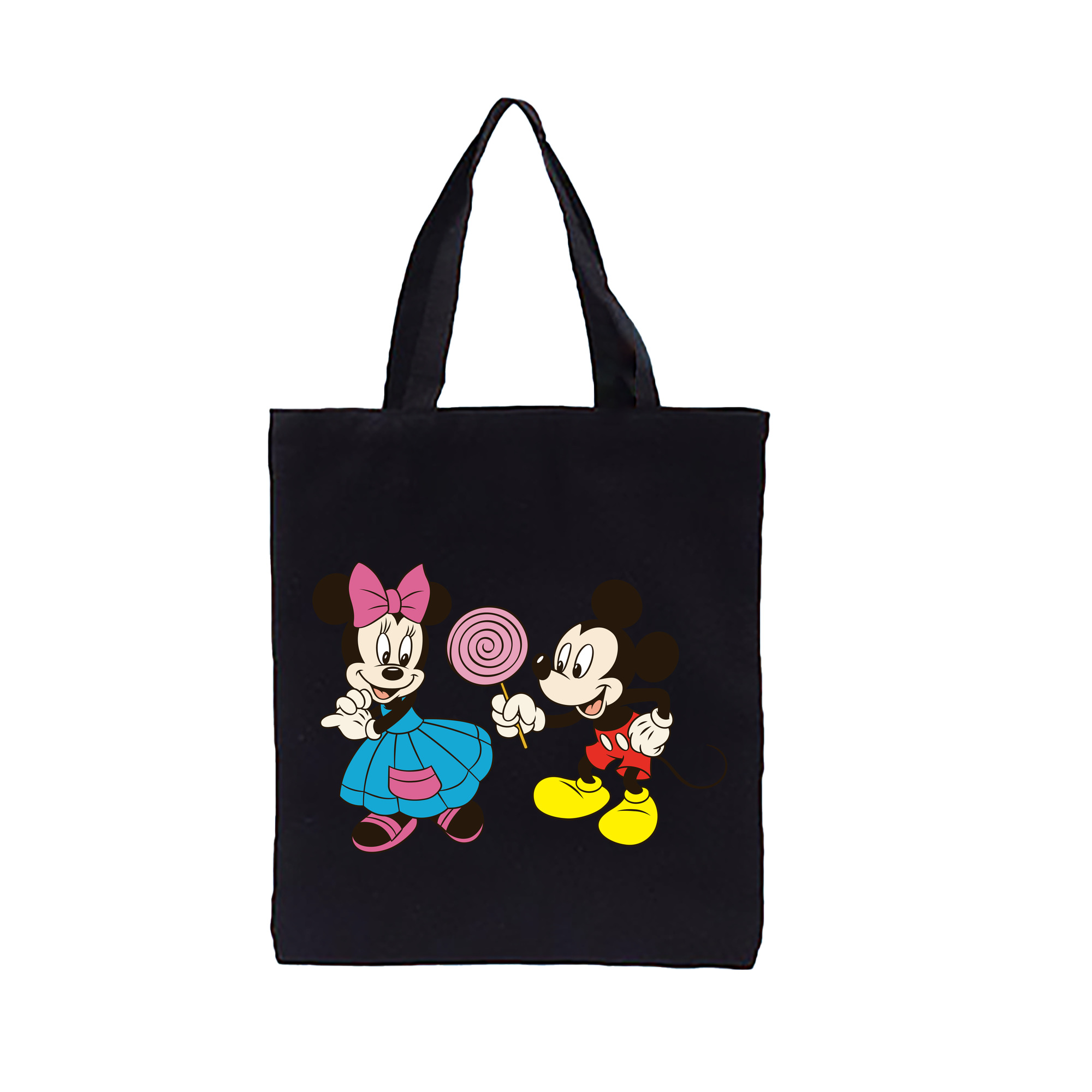 ミッキーマウス Mickey Mouse 縦型キャンバス生地手提げバッグ　トートバッグ