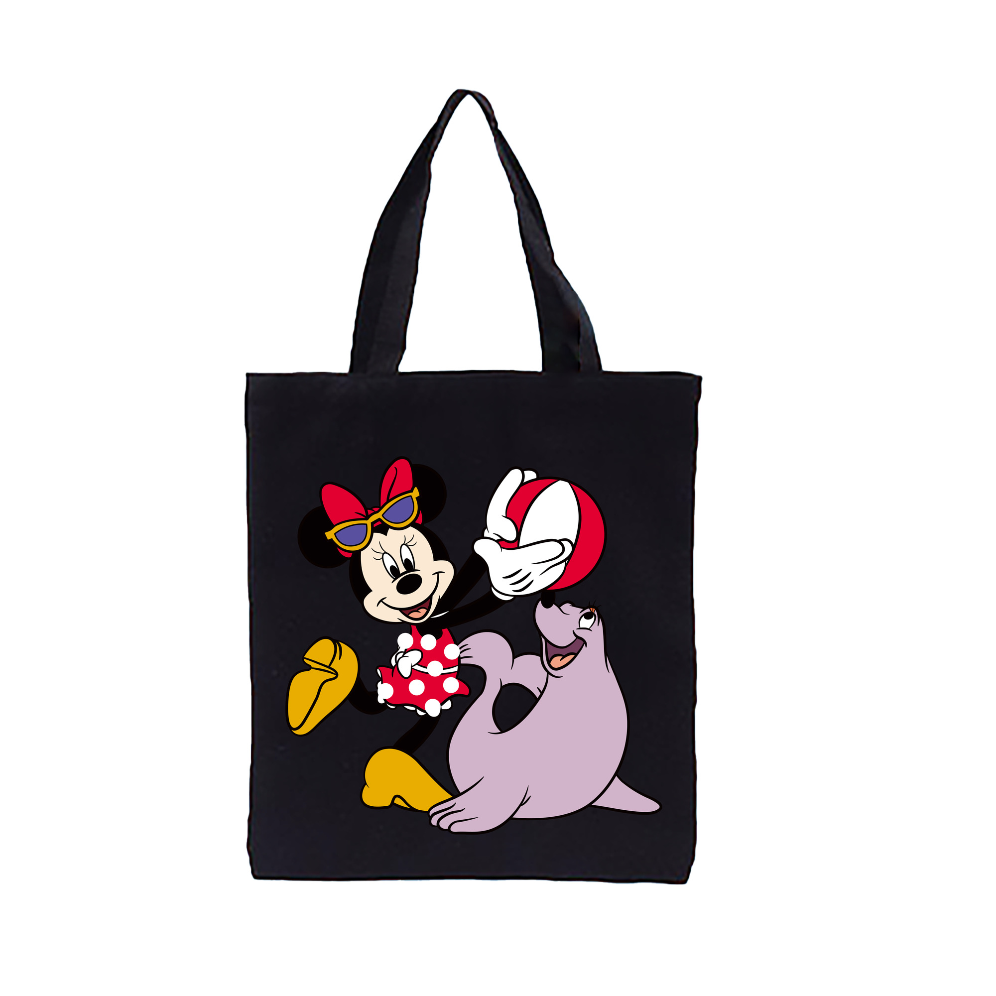 ミッキーマウス Mickey Mouse 縦型キャンバス生地手提げバッグ　トートバッグ
