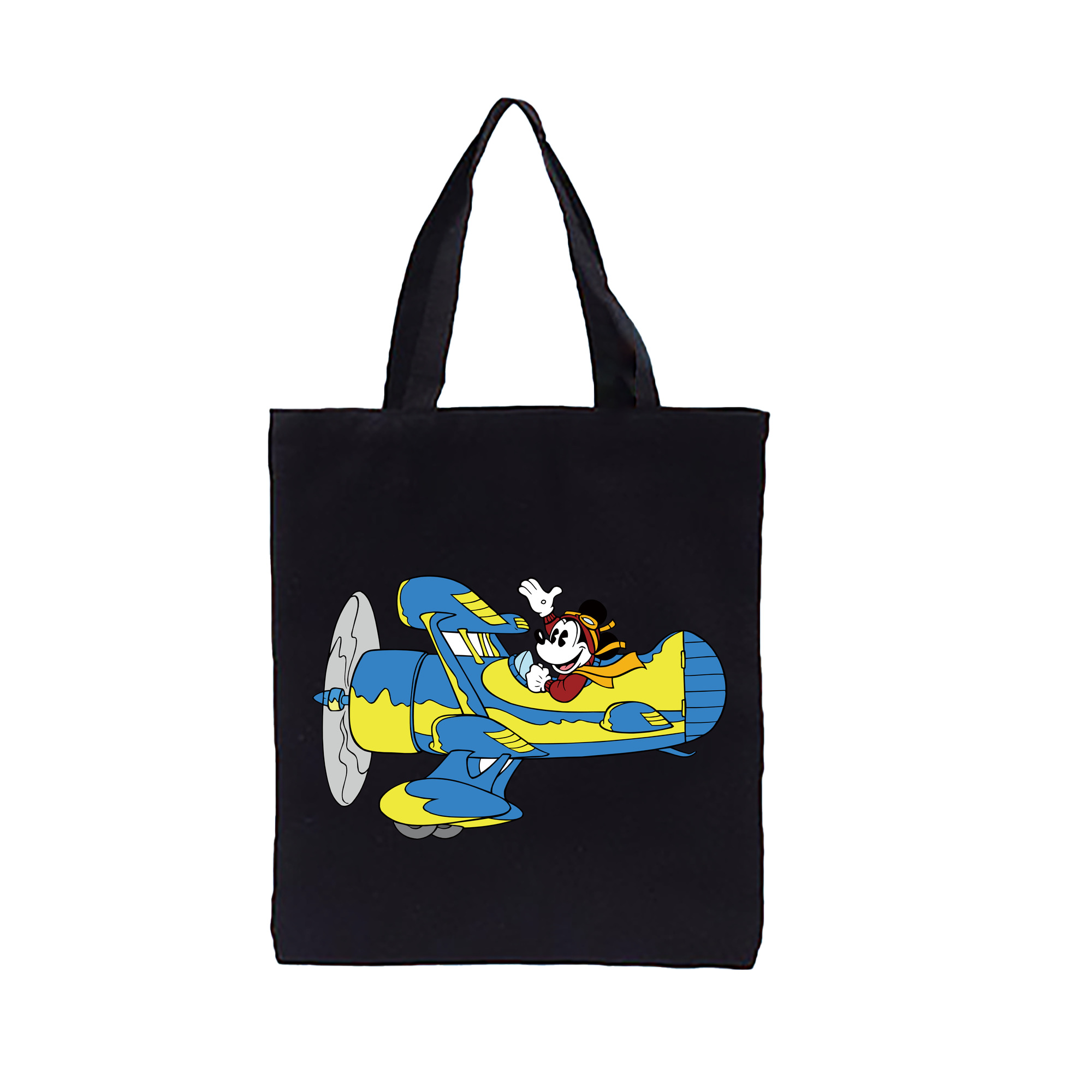 ミッキーマウス Mickey Mouse 縦型キャンバス生地手提げバッグ　トートバッグ