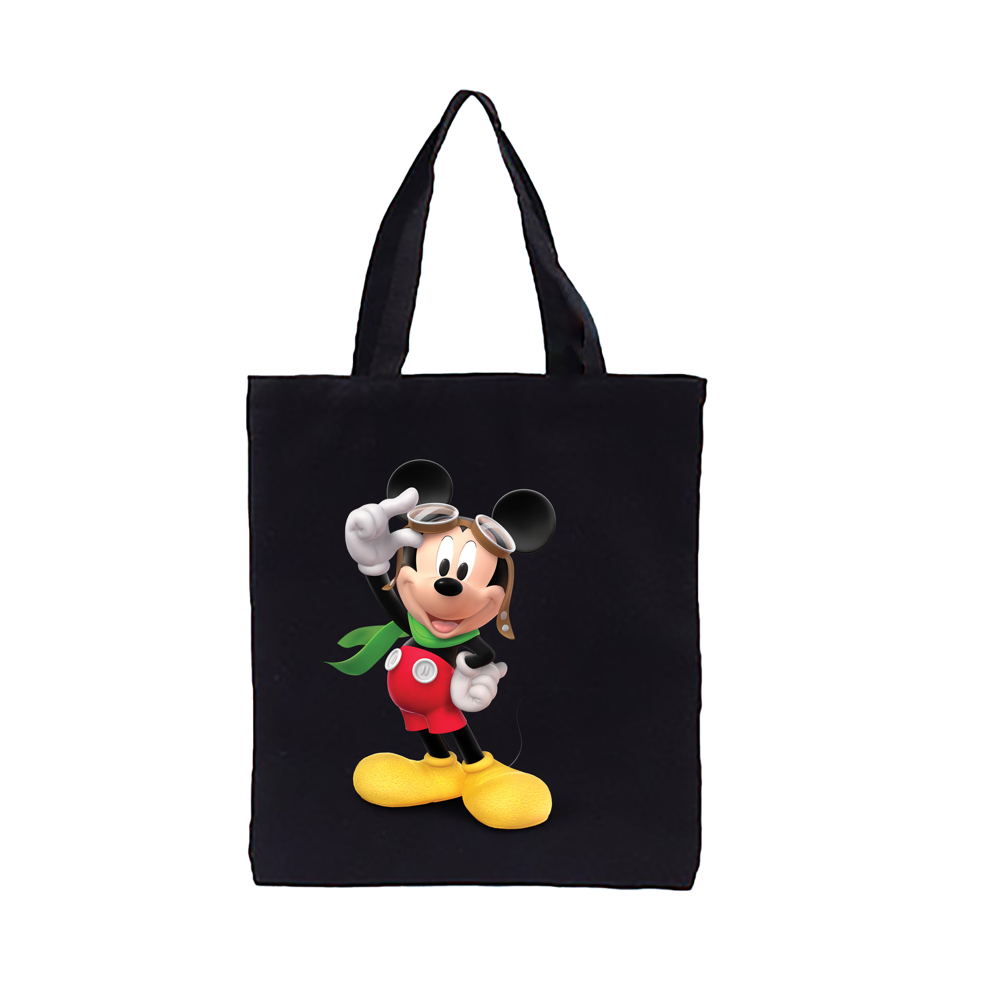 ミッキーマウス Mickey Mouse 縦型キャンバス生地手提げバッグ　トートバッグ