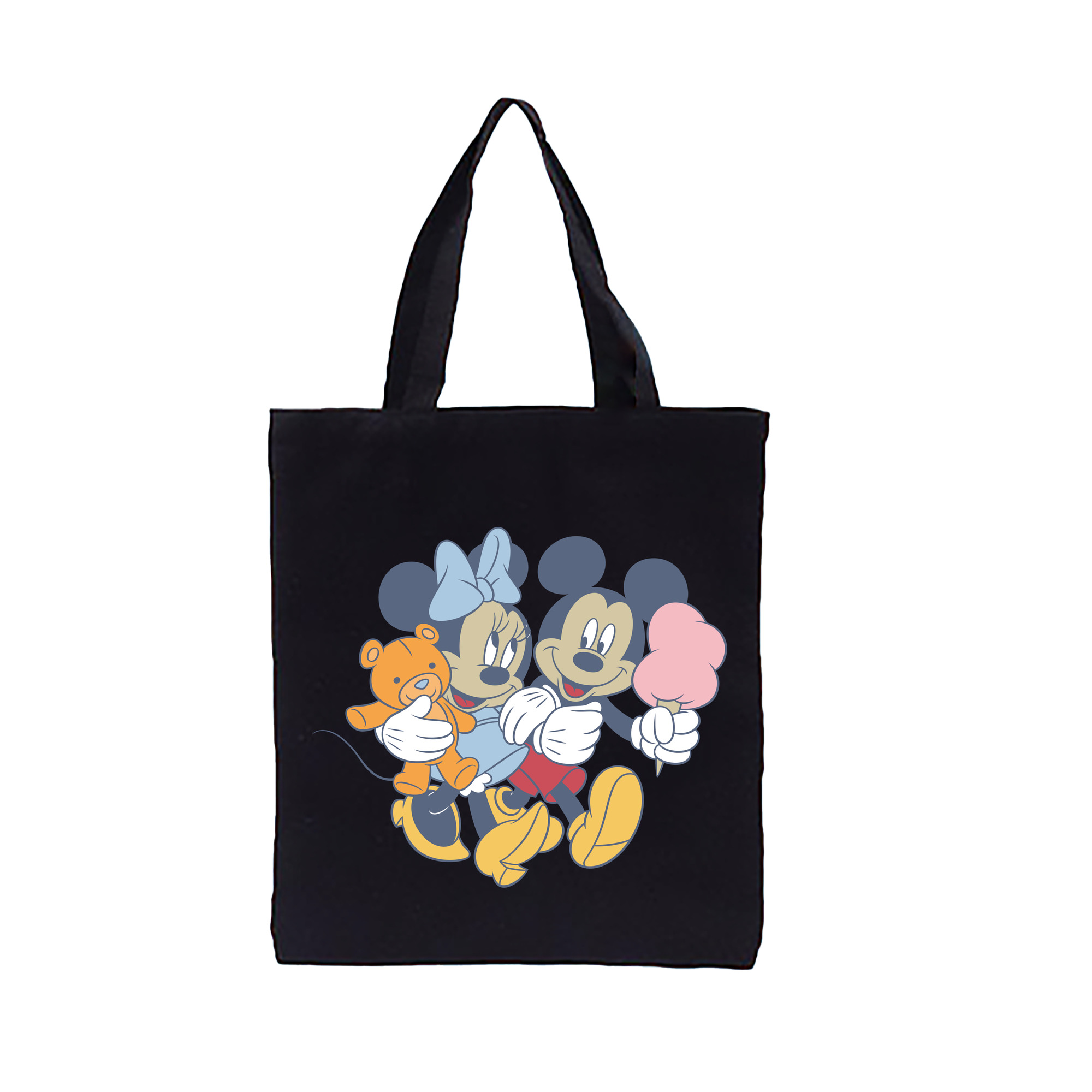 （画像用） ミッキーマウス Mickey Mouse 縦型キャンバス生地手提げバッグ　トートバッグ
