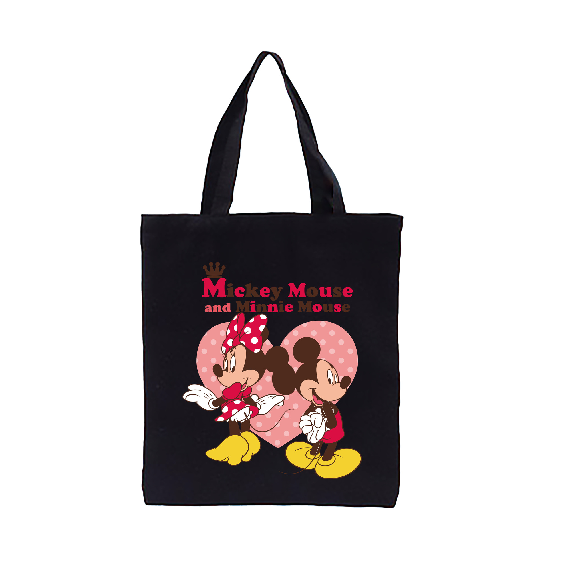 （画像用） ミッキーマウス Mickey Mouse 縦型キャンバス生地手提げバッグ　トートバッグ